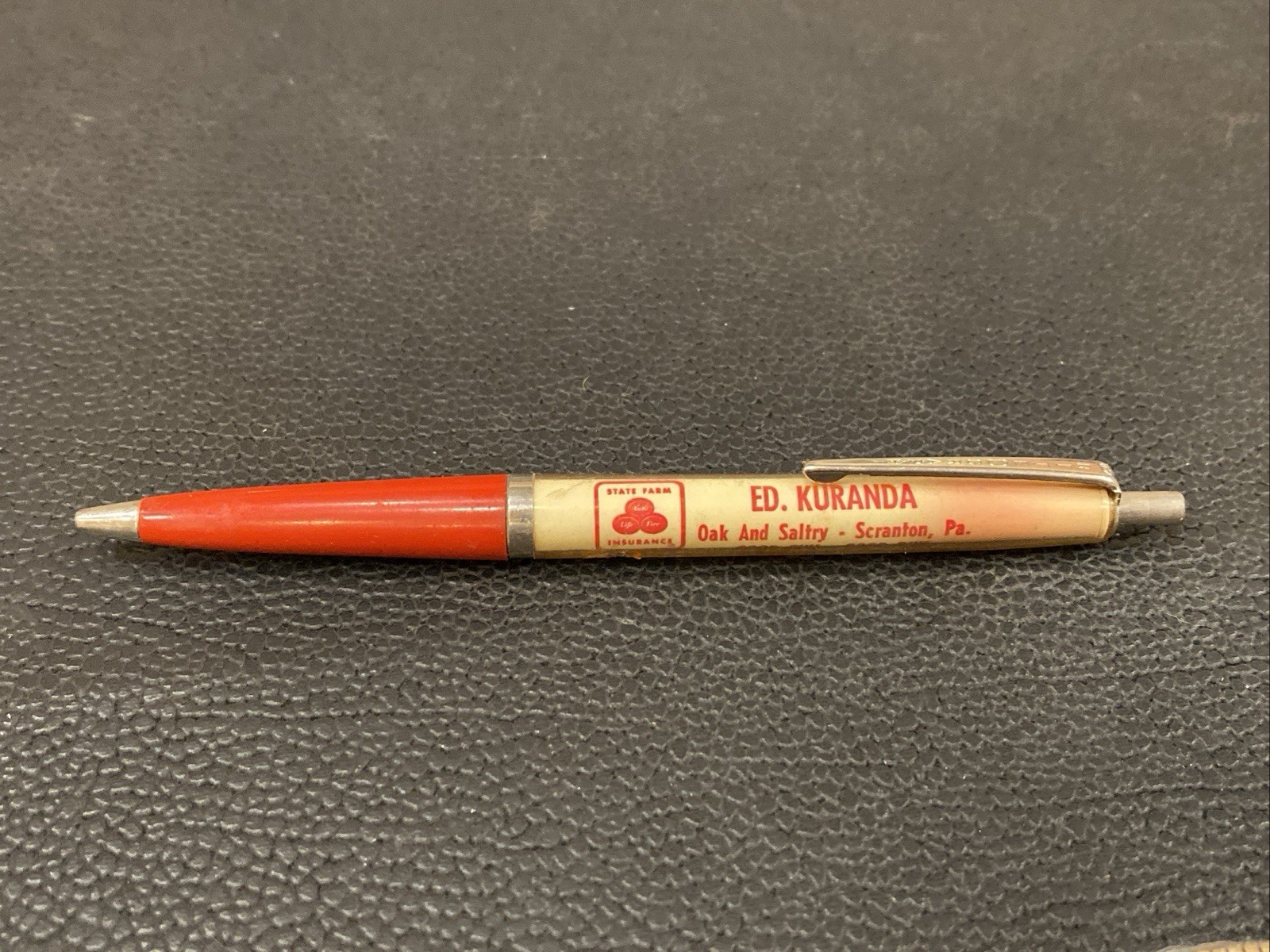 Vtg RITEOGRAPH PEN Advertising State Farm Insurance OAK & SALTRY SCRANTON PA