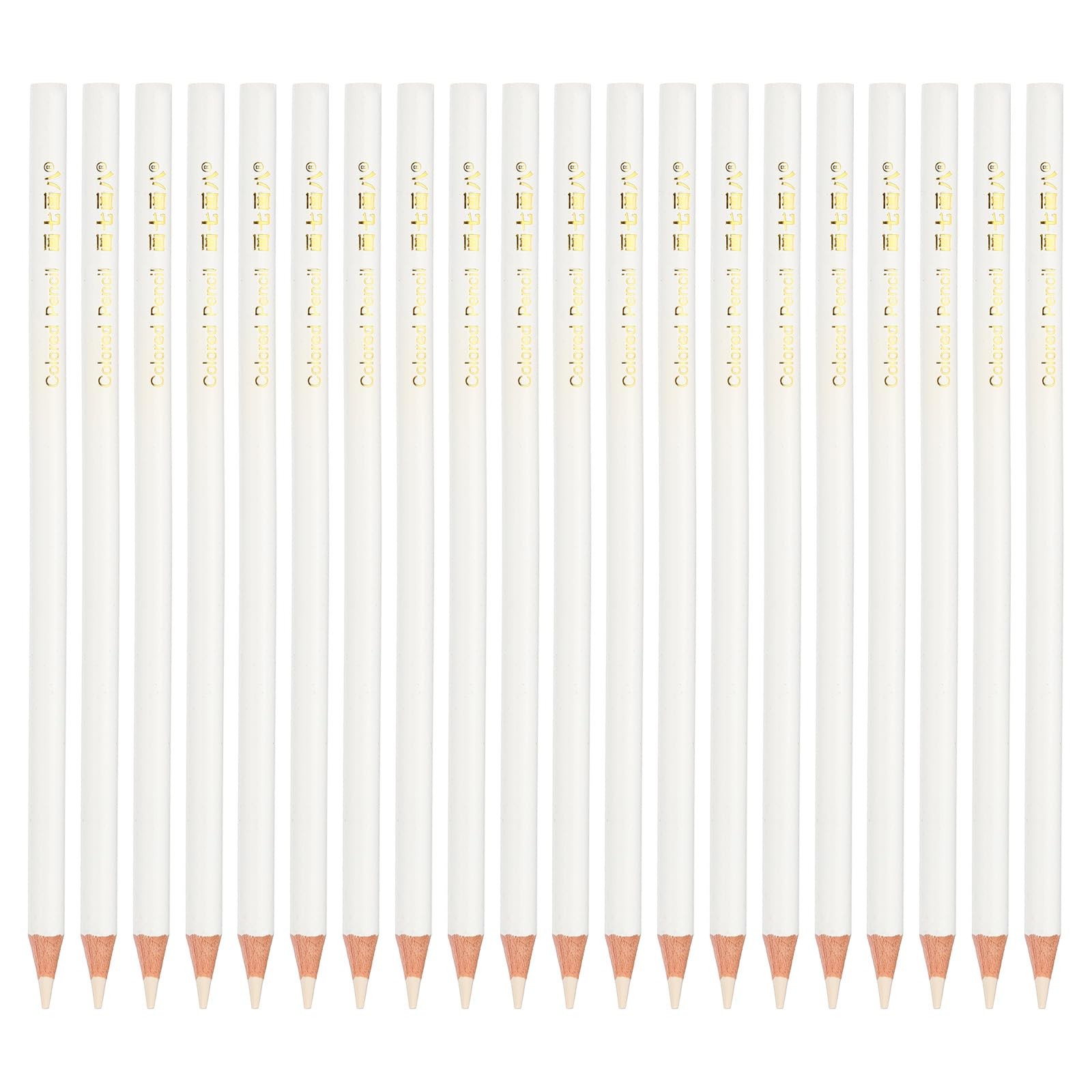 PATIKIL White Colored Pencils Set,20 Pcs Oil Color Wooden