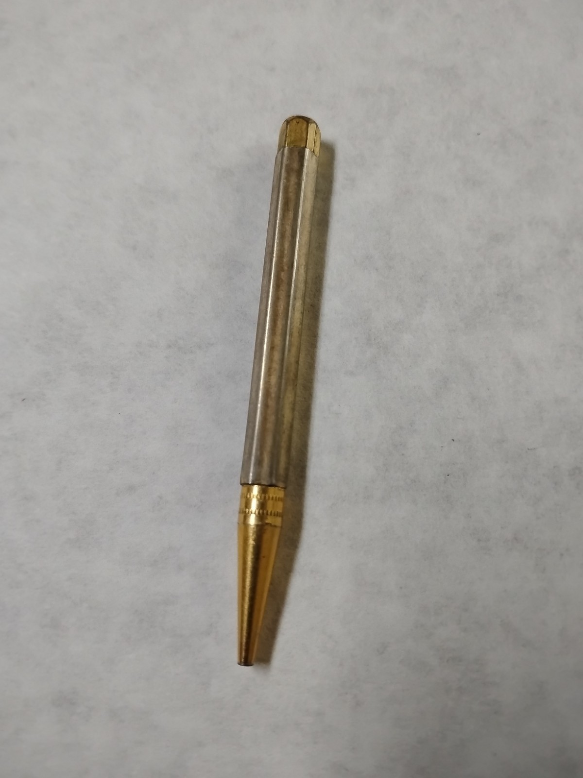 Vintage mini mechanical pencil / Gold color metal-works, Missing Clip #H5