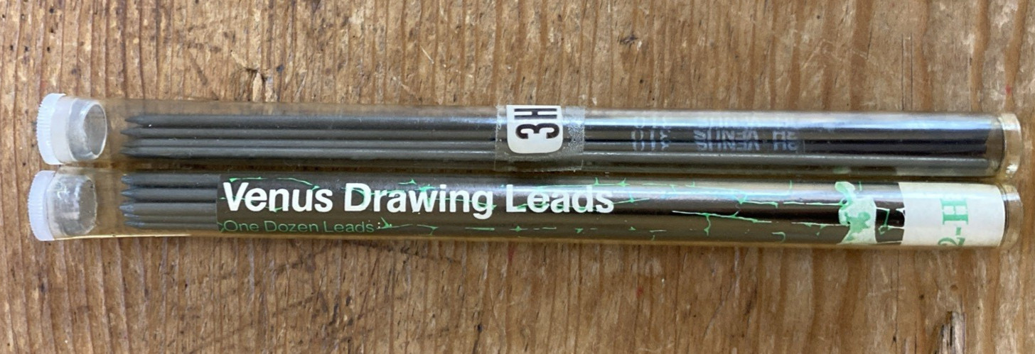 Lot of 2 Vintage FaberCastell Venus Drawing Leads in Tubes 3H & 3842-H