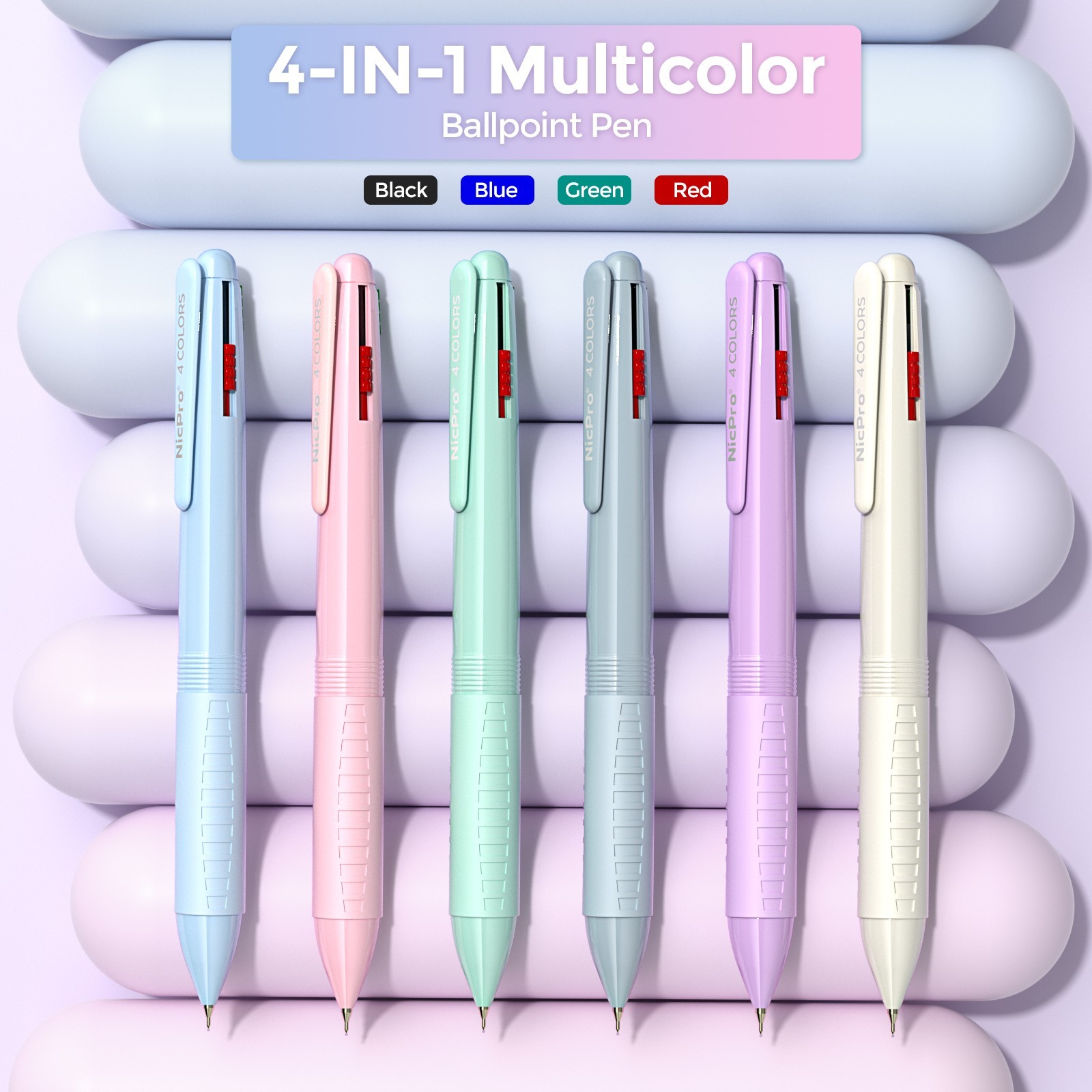 Nicpro 52PCS Aesthetic School Supplies, Cute Pencil Case, 12 Pastel Highlighters