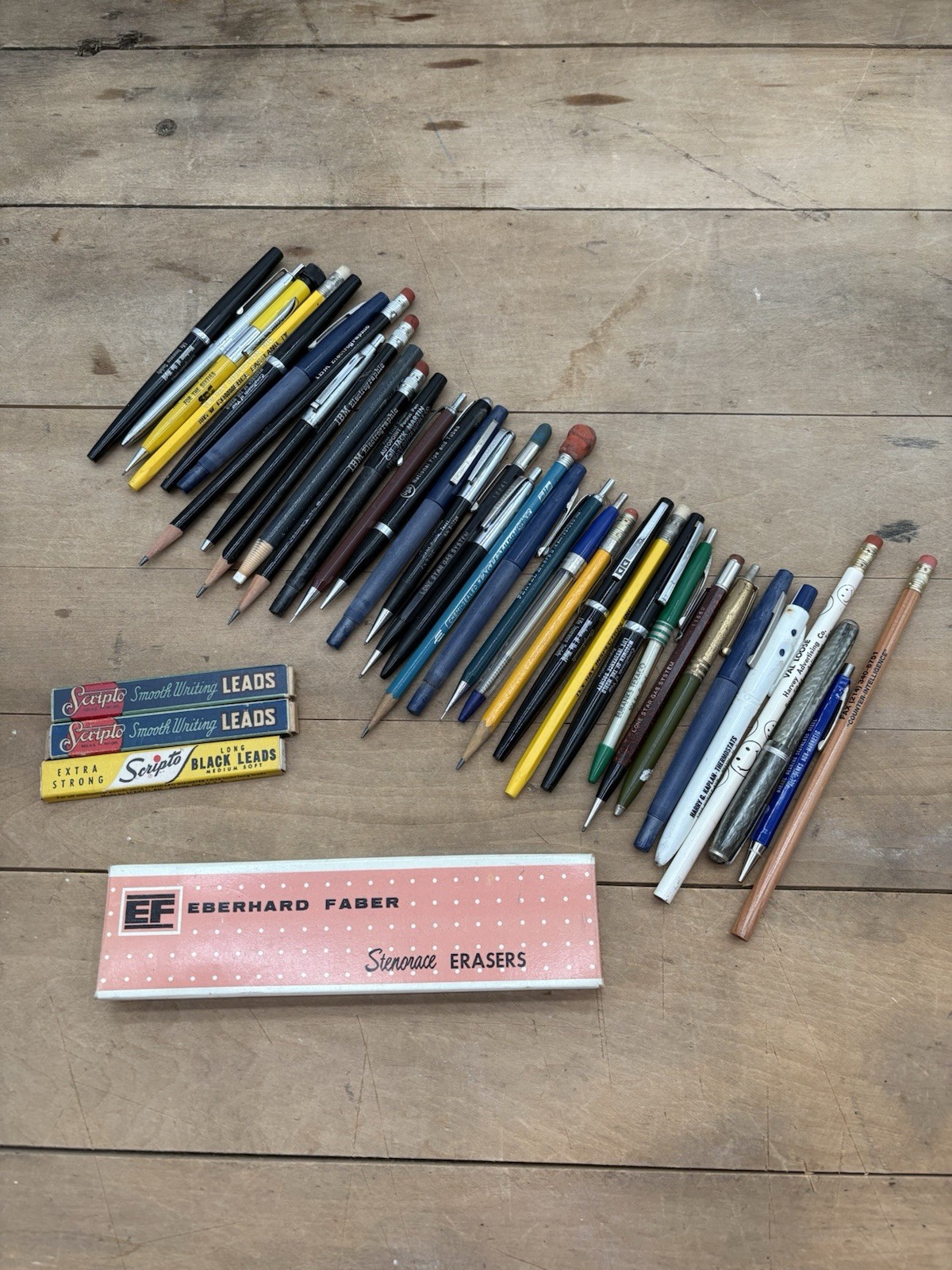 35+ Vintage Advertising Pens/Pencils/Mechanical Scripto Eberhard Faber Stenorace