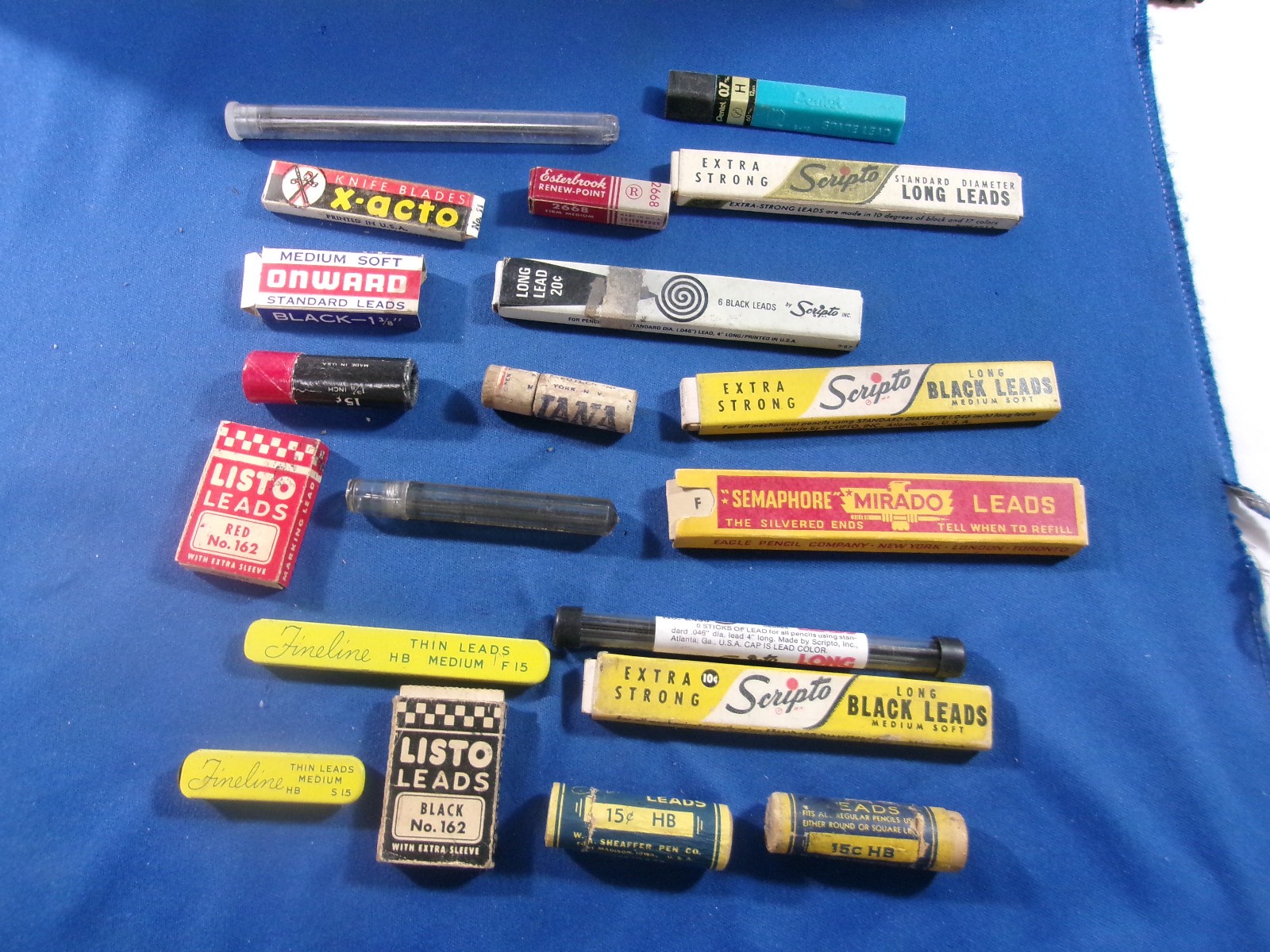 Various Lot of 20 Vintage Mechanical Pencil Lead In Original Containers