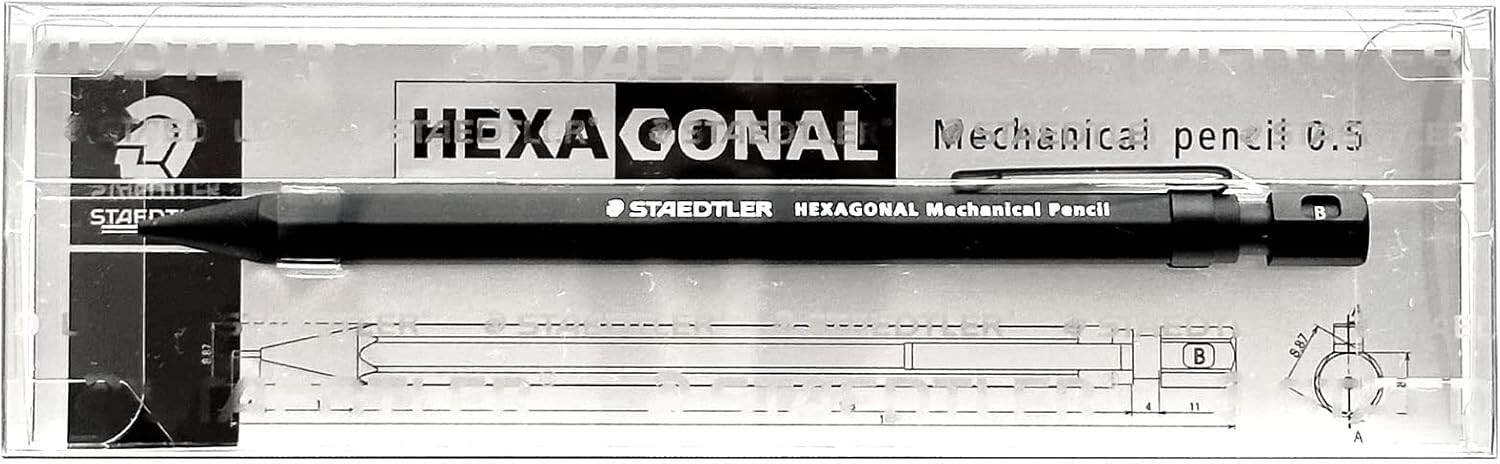 STAEDTLER Hexagonal Mechanical Pencil 0.5mm Clean Black 925 77-05B from japan