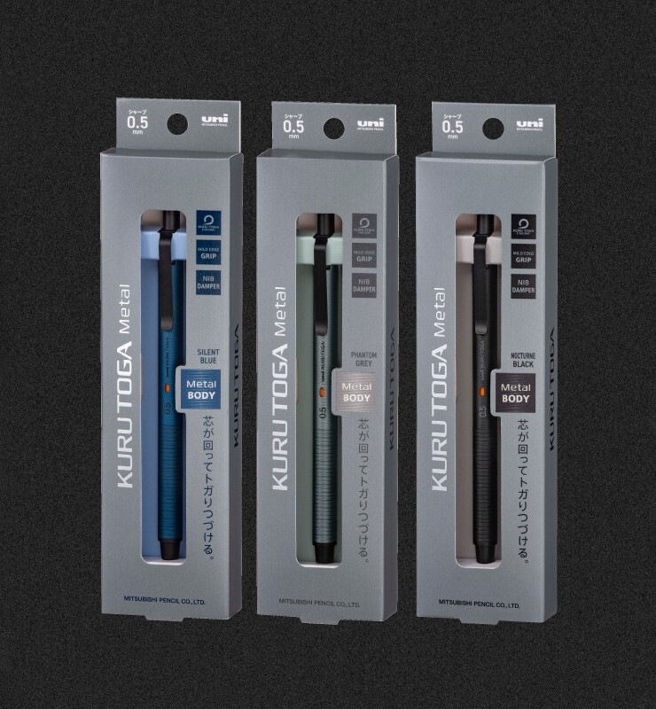 Kuru Toga Metal Mechanical Uni M5KH1P-24 Pencil Nocturne Black 0.5mm Mitsubishi