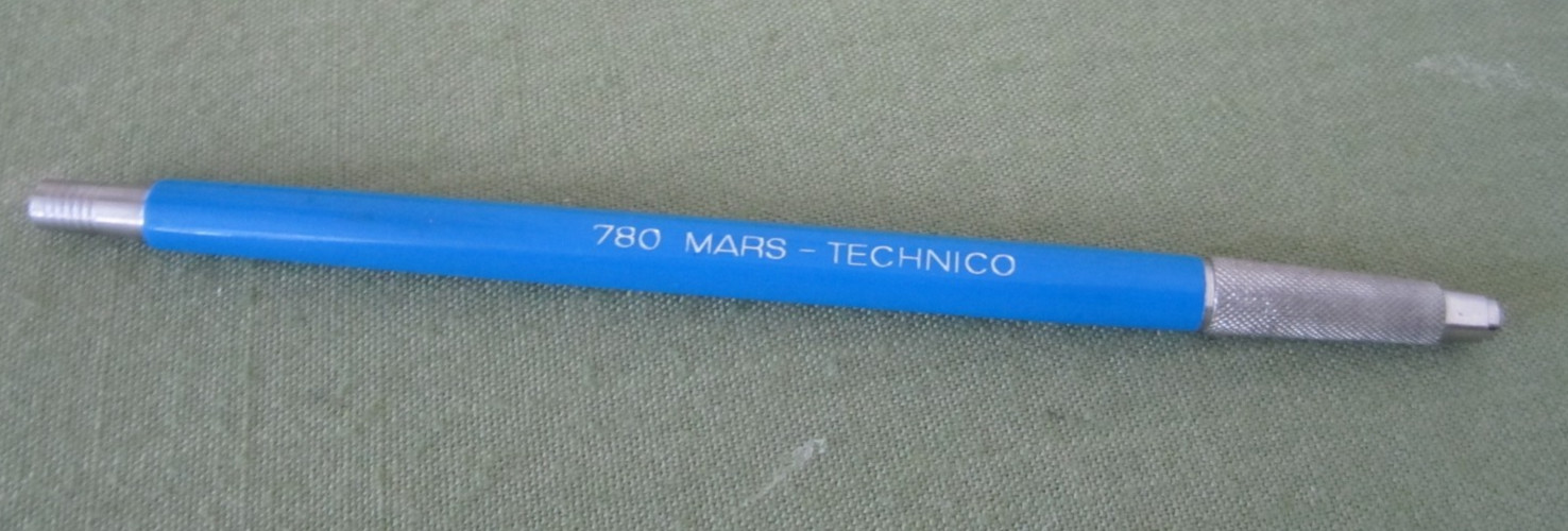Vtg Staedtler Mars Technico Lumograph Drafting Pencil 780 782 4B HB Blue Germany