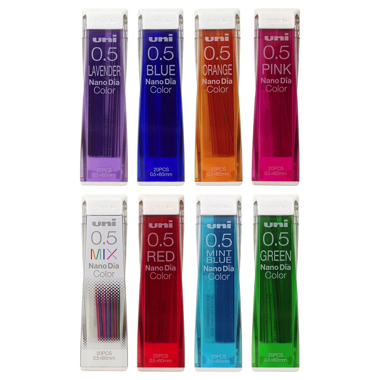 Uni NanoDia Lavender Mechanical Pencil 0.5mm Lead Pack of 20 Japan