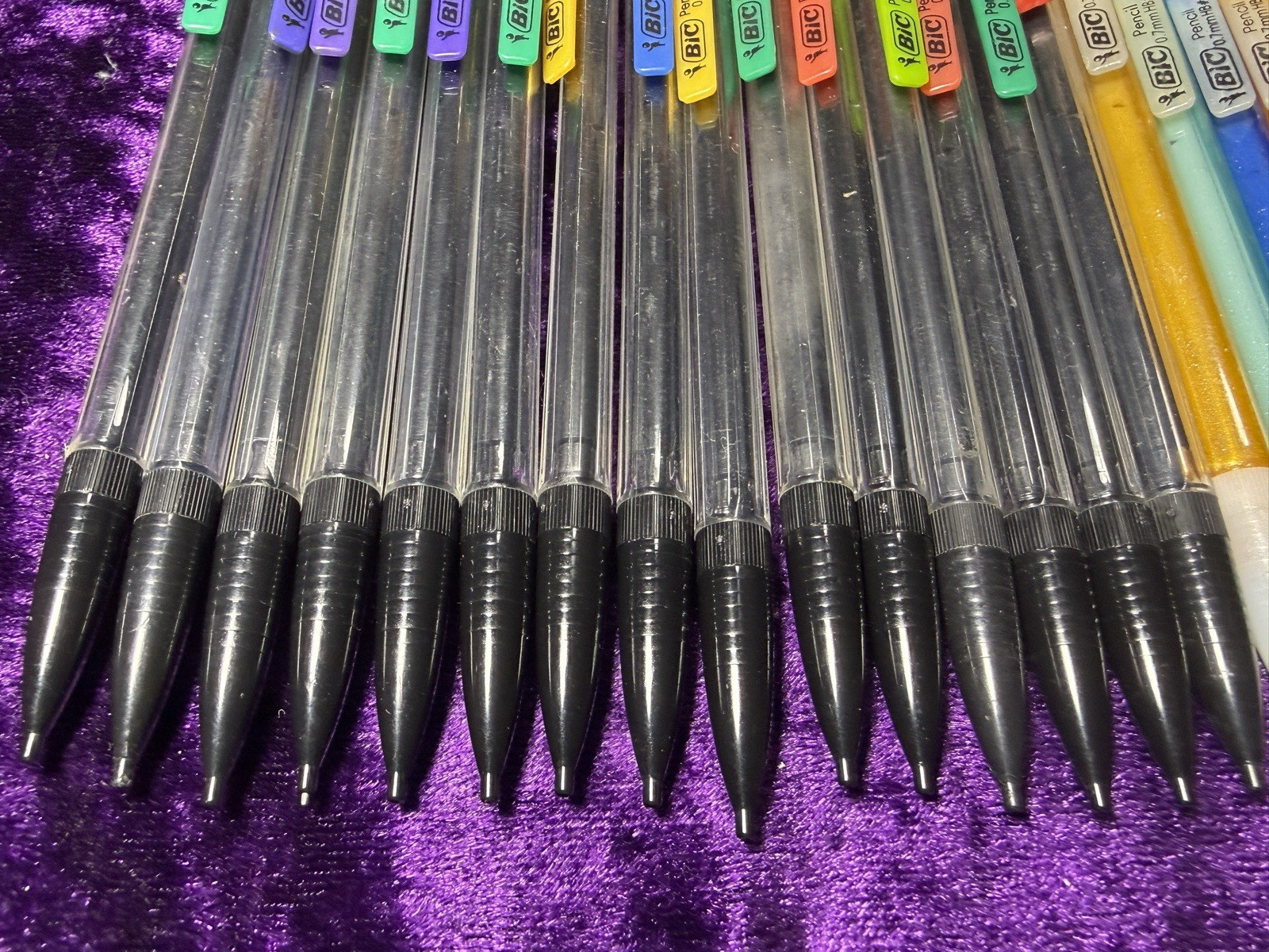 Bic Mechanical Pencil Lot 0.7mm 0.9mm Assorted Sparkle Clear Xtra Smooth