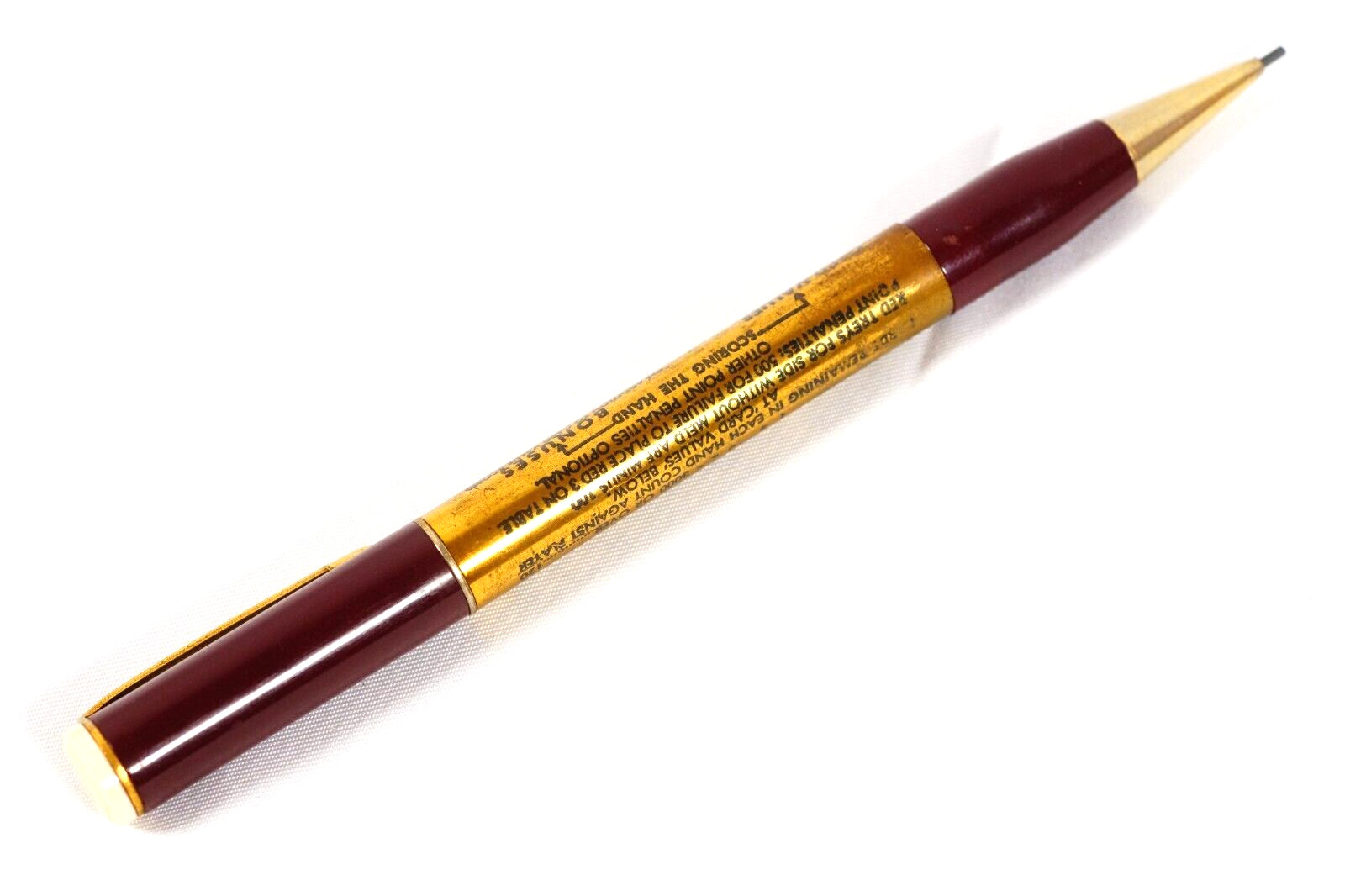 Mascot E-Z Score Canasta Card Game Scoring Mechanical Pencil 1940-50s