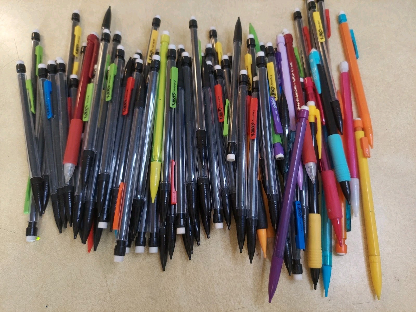 Lot of 94 Click MECHANICAL PENCILS Advertising Bic PaperMate 0.7mm