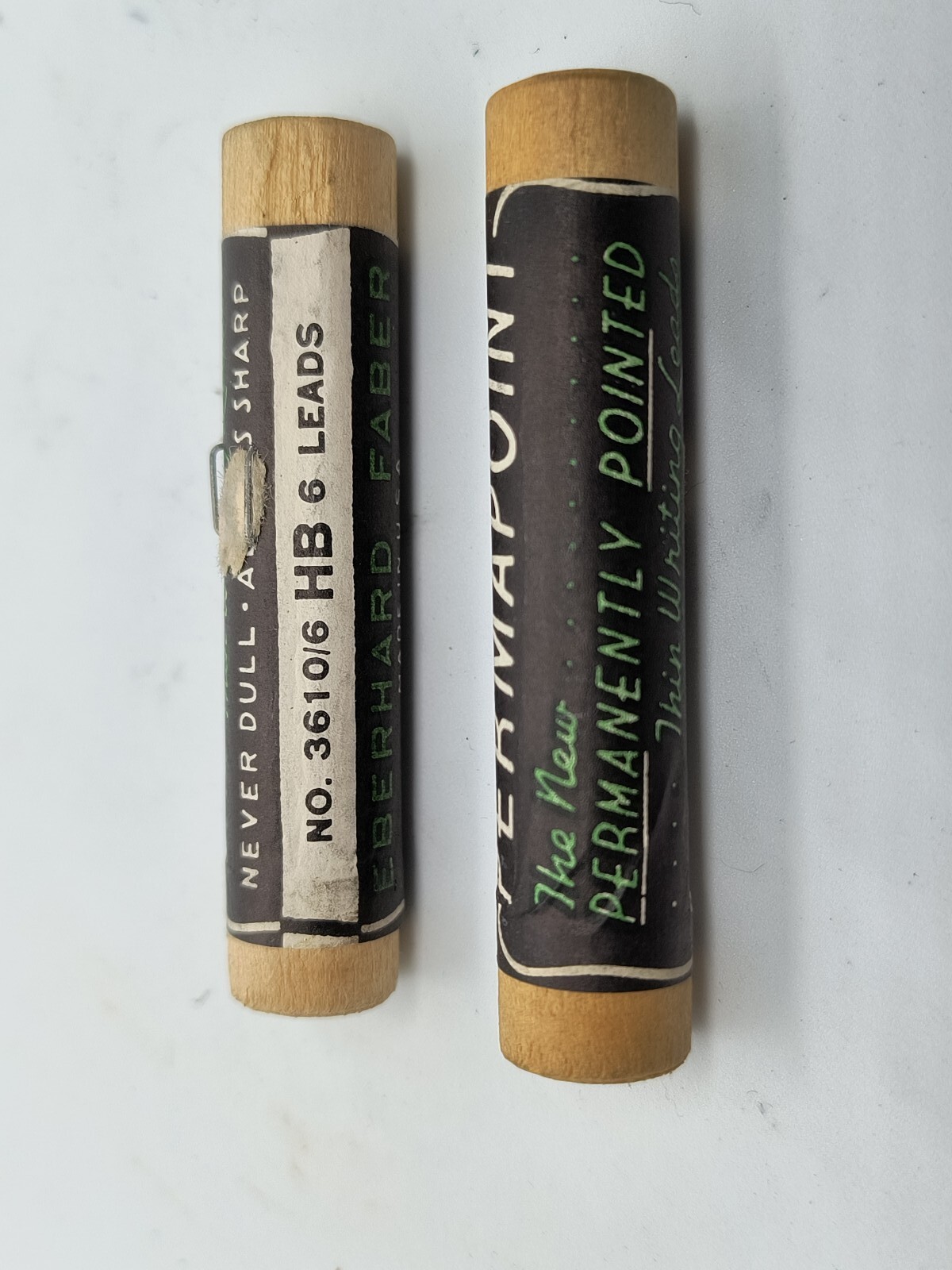(2) EBERHARF FABER PERMAPOINT 6 Leads 3610/6 Sealed Wooden Tube, New