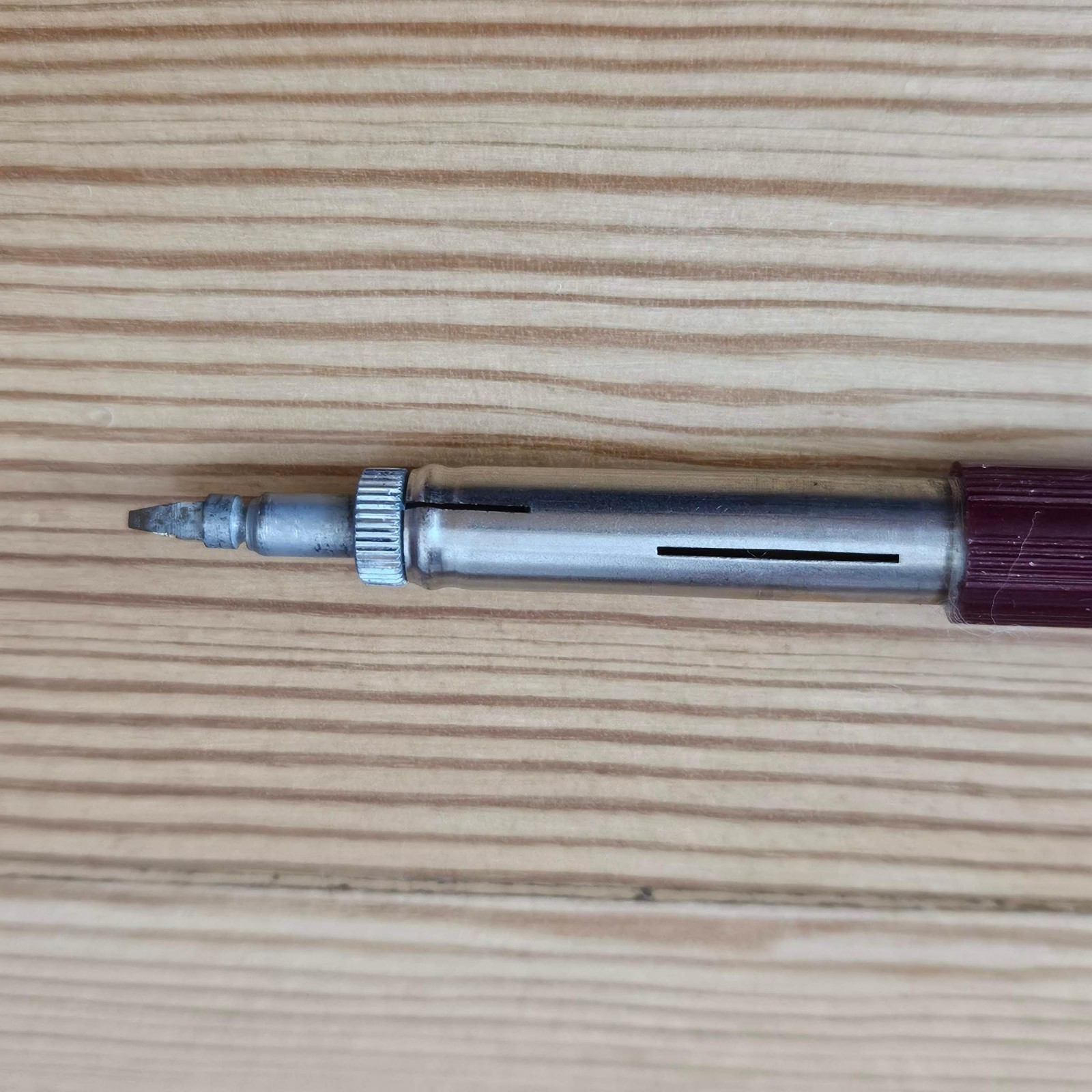 Vtg Dixon Rite-Rite Mechanical Pencil Burgundy Red Threadline Viewpoint Works