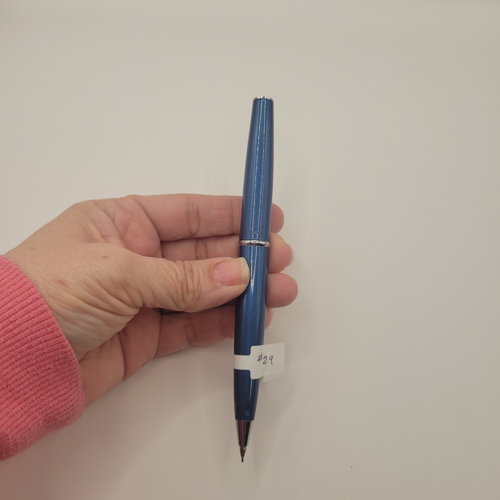 Vintage Parker Blue Chrome Silver Mechanical Pencil Works