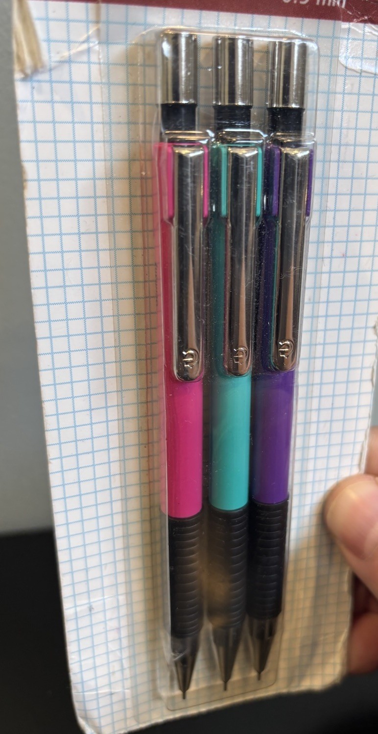 Staedtler Marsmicro 0.5 mm Mechanical Pencils NOS 3 Pack Pink Green Purple 775S