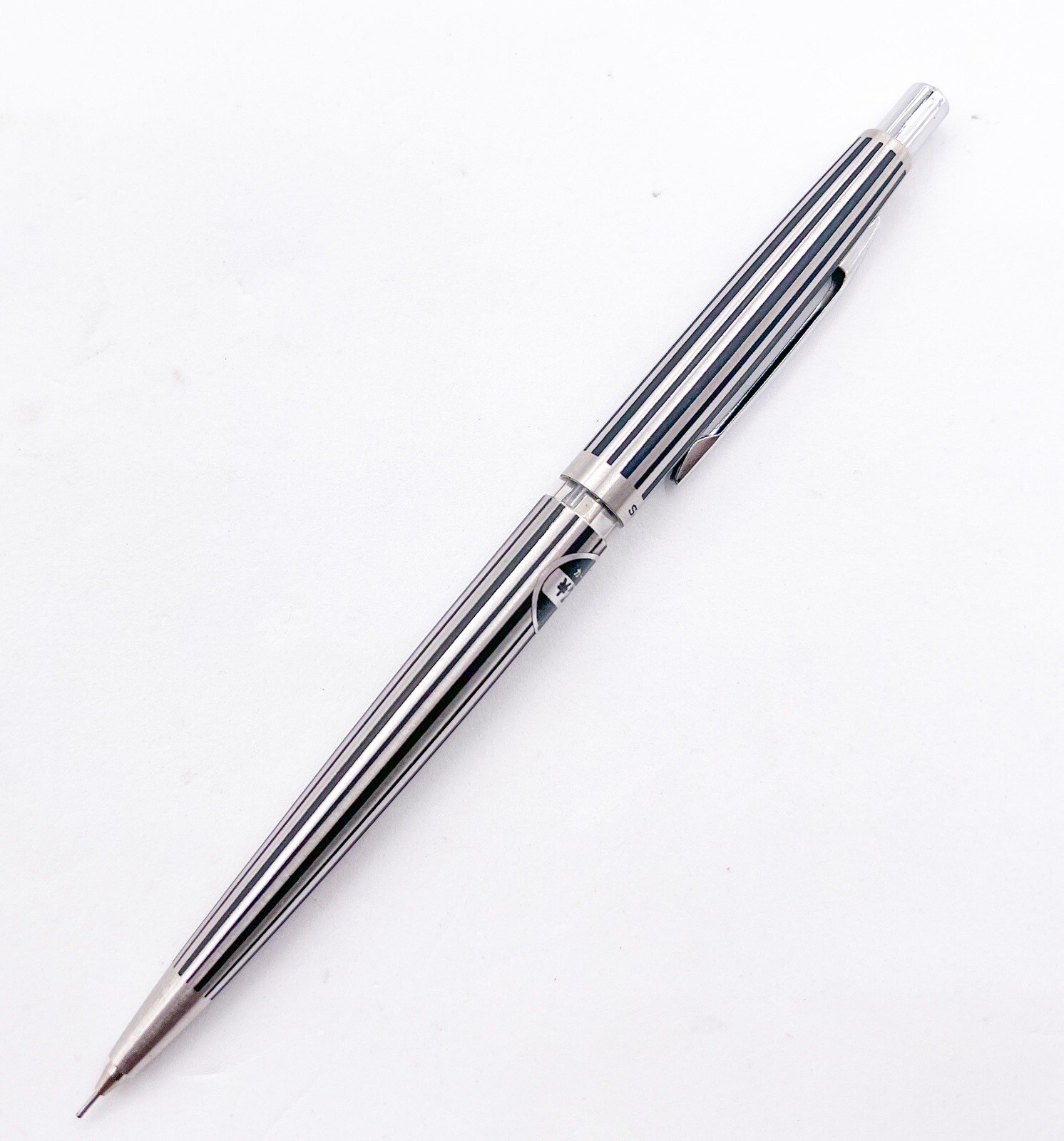 NOS Sailor Cassette Mechanical Pencil Etched Steel 0.3/0.5 Manual Retract Tip