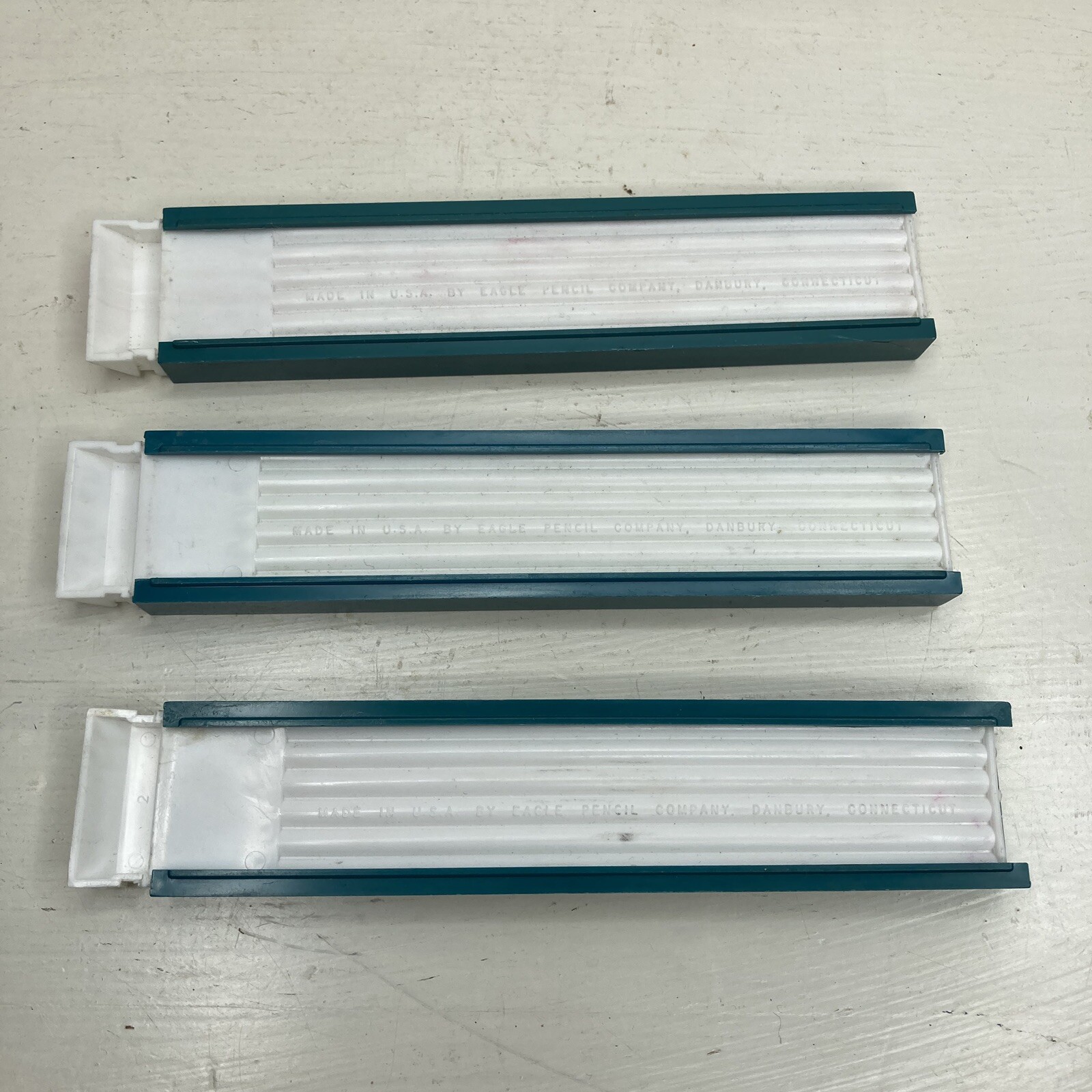 Turquoise Eagle Drawing Leads 3 Slide Containers Lot Partial 2H E4 Carmine Red
