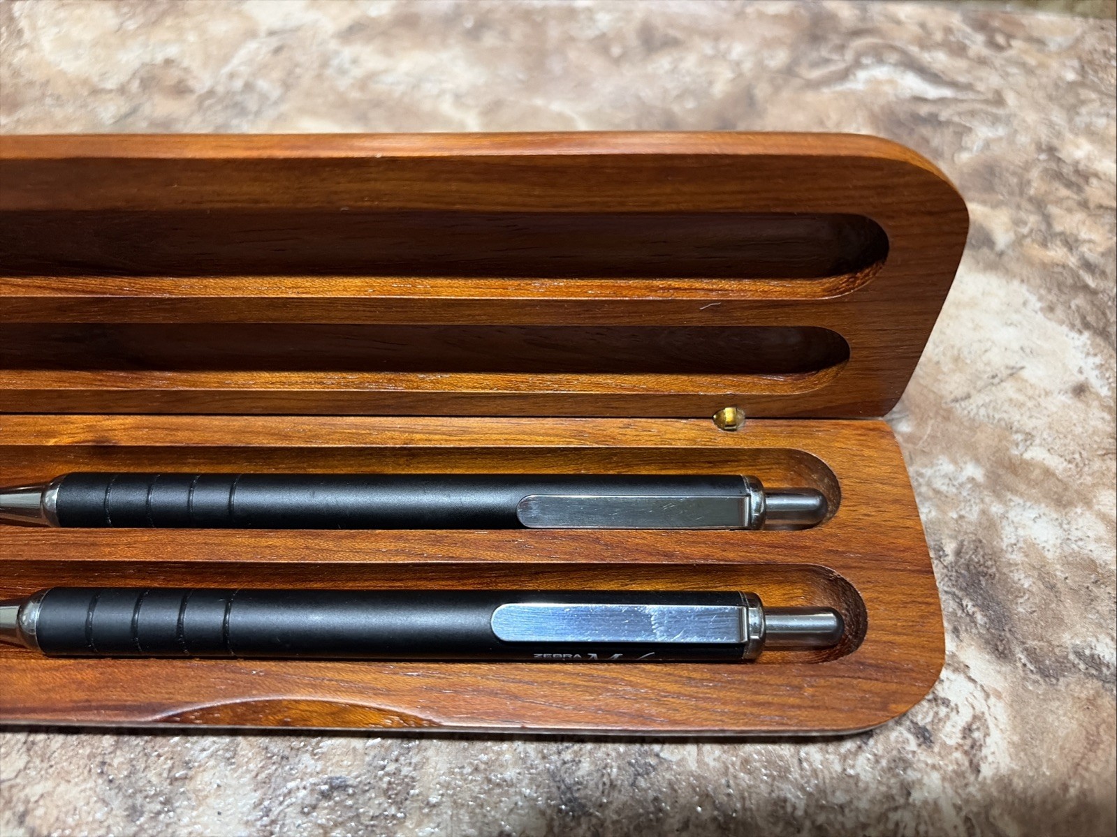 Discontinued Zebra M-605 Mechanical Pencil & F-605 Pen Set Black & Chrome finish