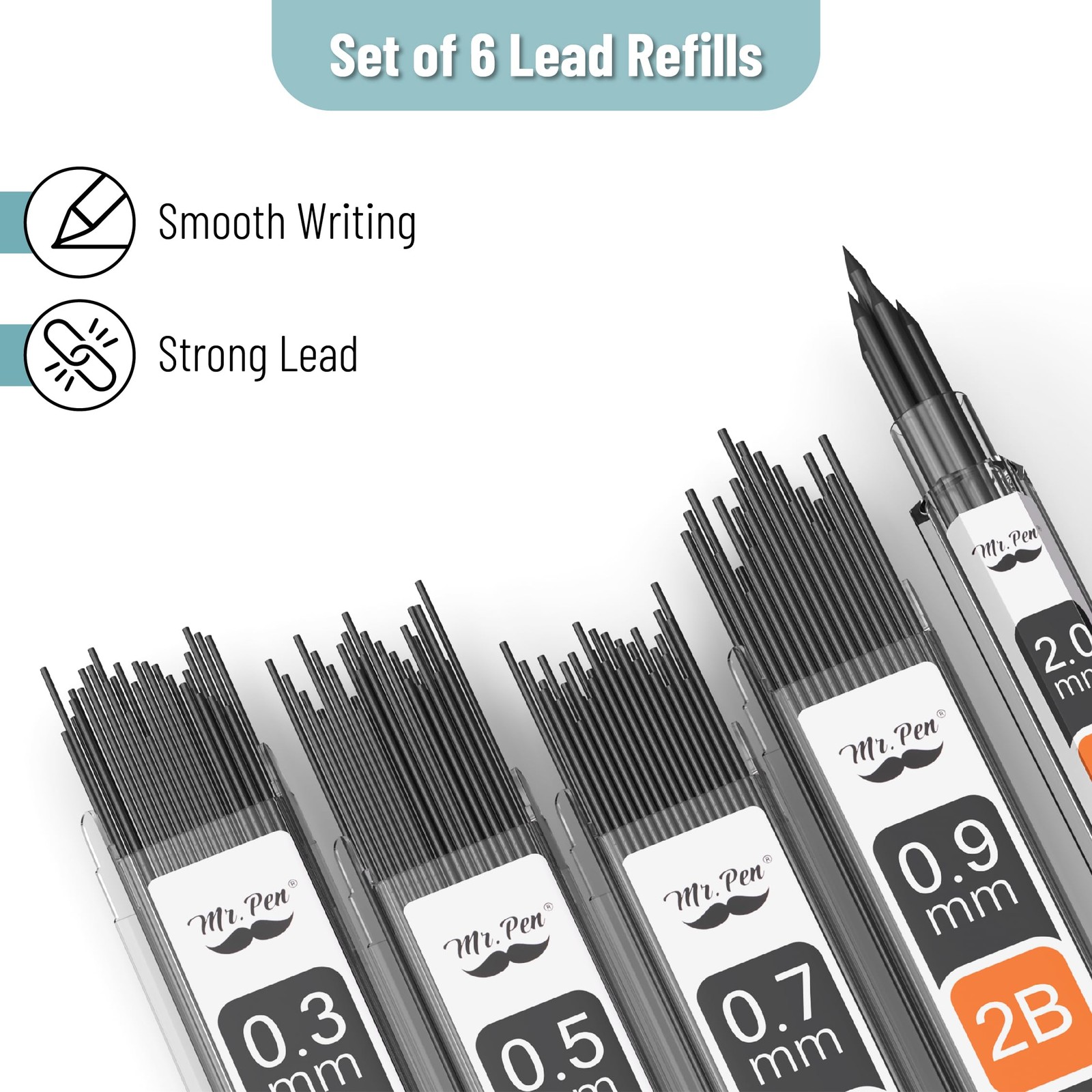 Mr. Pen- Metal Mechanical Pencil Set, 5Sizes, 1 Count (Pack of 1), Multicolor