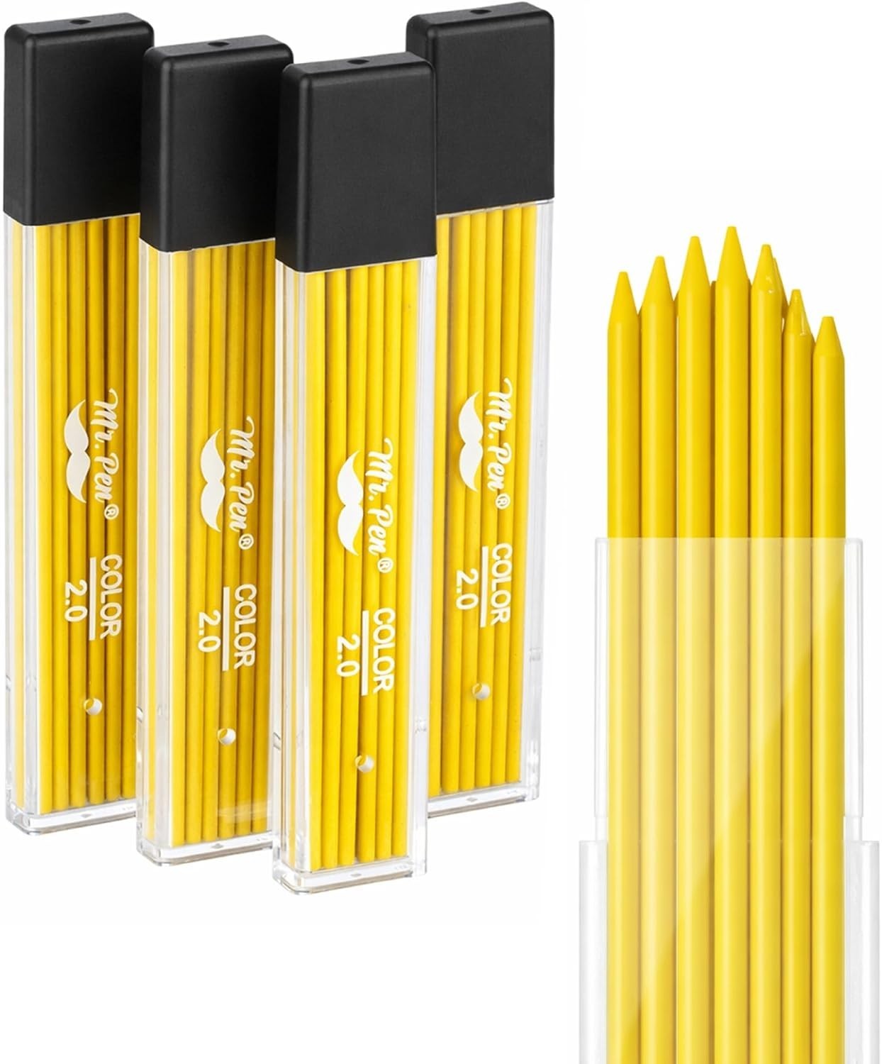 2.0 mm High-Visibility Yellow Lead Refills – Perfect for Woodworking & Drafting