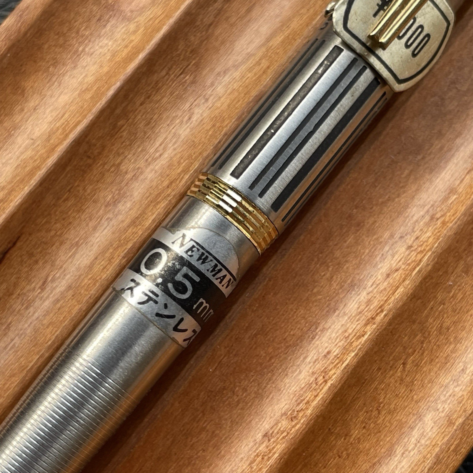 Newman Mechanical Pencil Etched Stainless Steel Barrel 0.5 mm Made in Japan