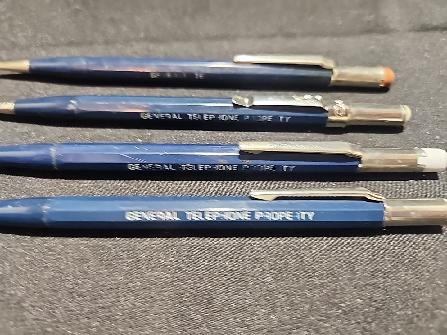 General Telephone Co Mechanical Pencils Set Of 4 With Extra Lead And Eraser…