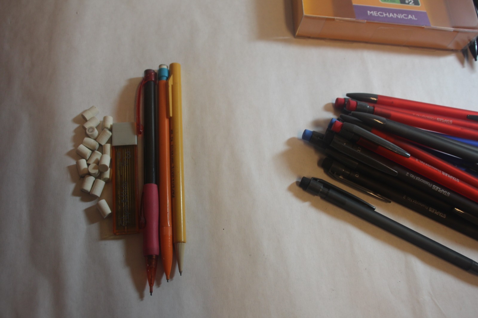 Mechanical Pencils Mixed Lot Of 19 Bic & 19 staples brand 0.7mm + some extras