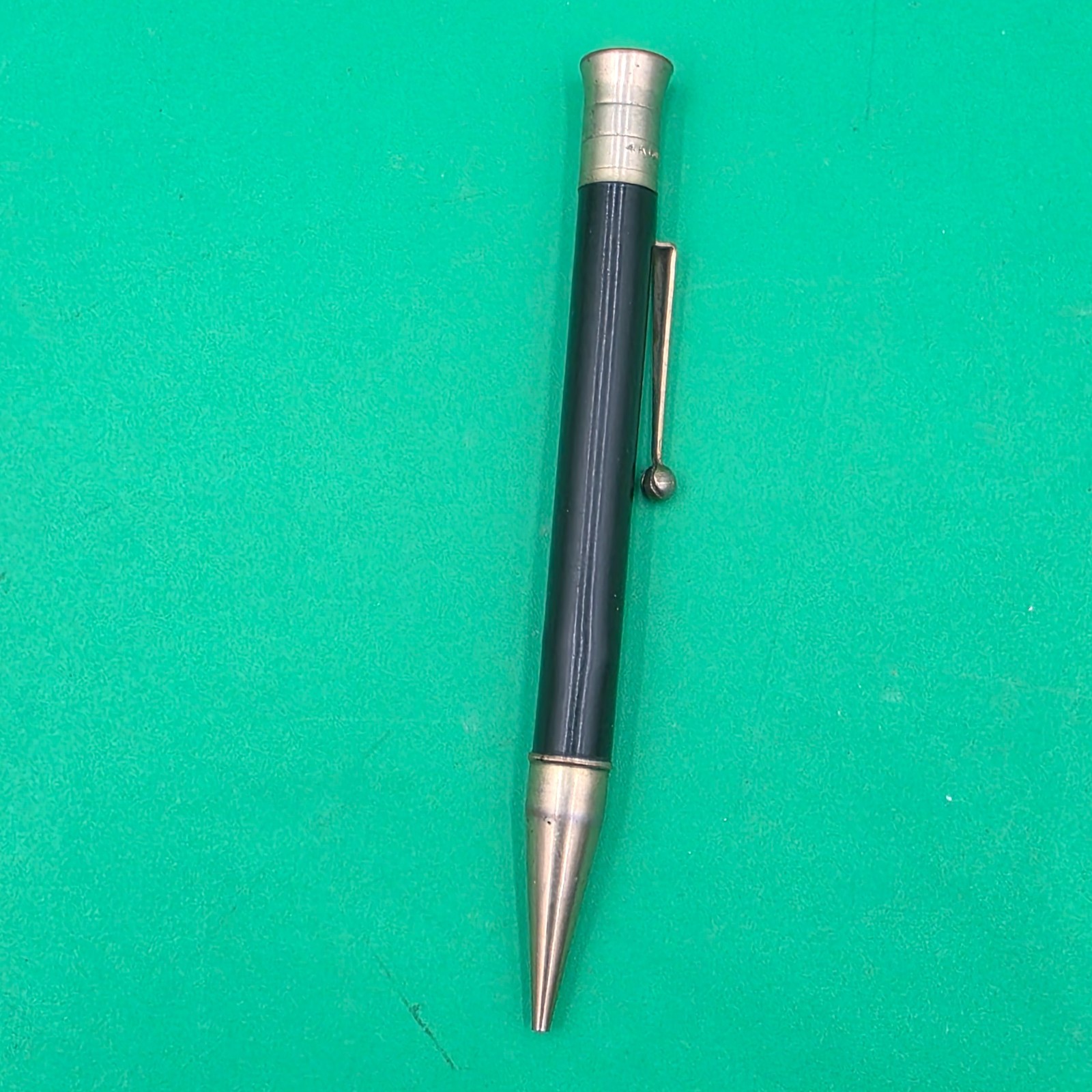 Vintage UNBRANDED 14kt Gold Plated Mechanical Pencil w Original Eraser & Lead