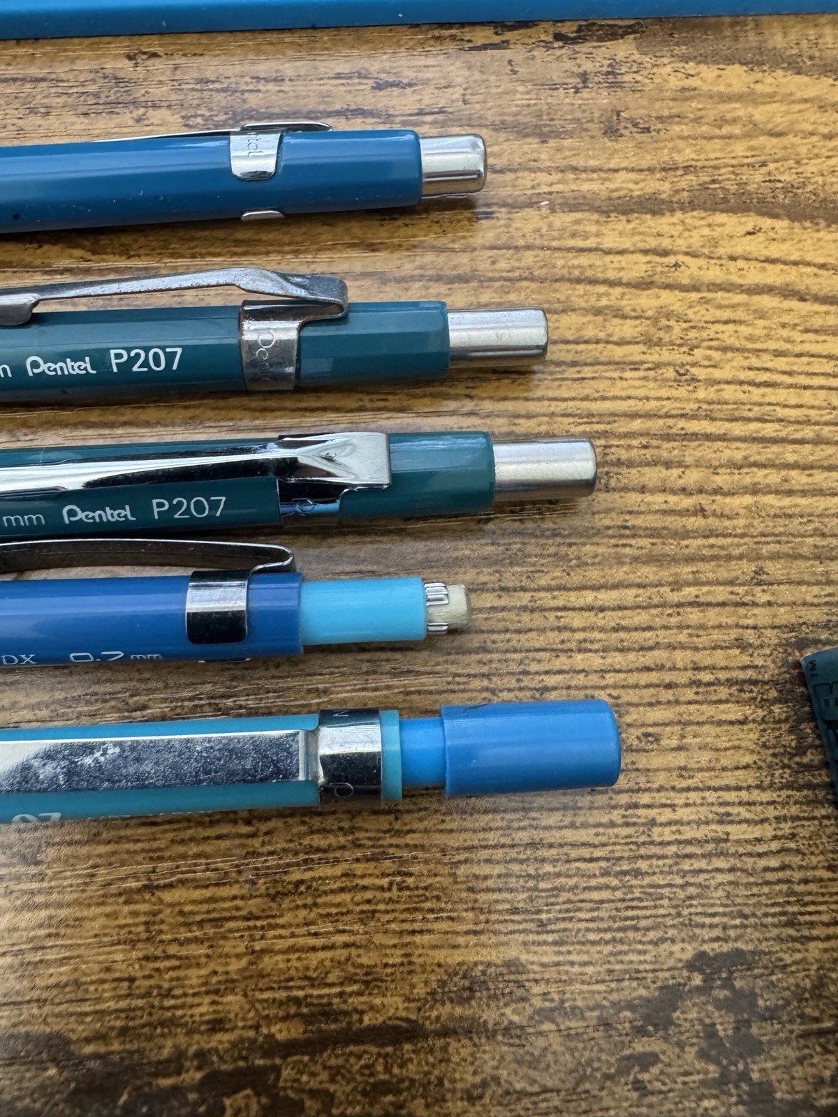 PENTEL Mechanical Pencil 0.7 mm Blue P207 A127 A3DX extra Lead & Erasers Refills