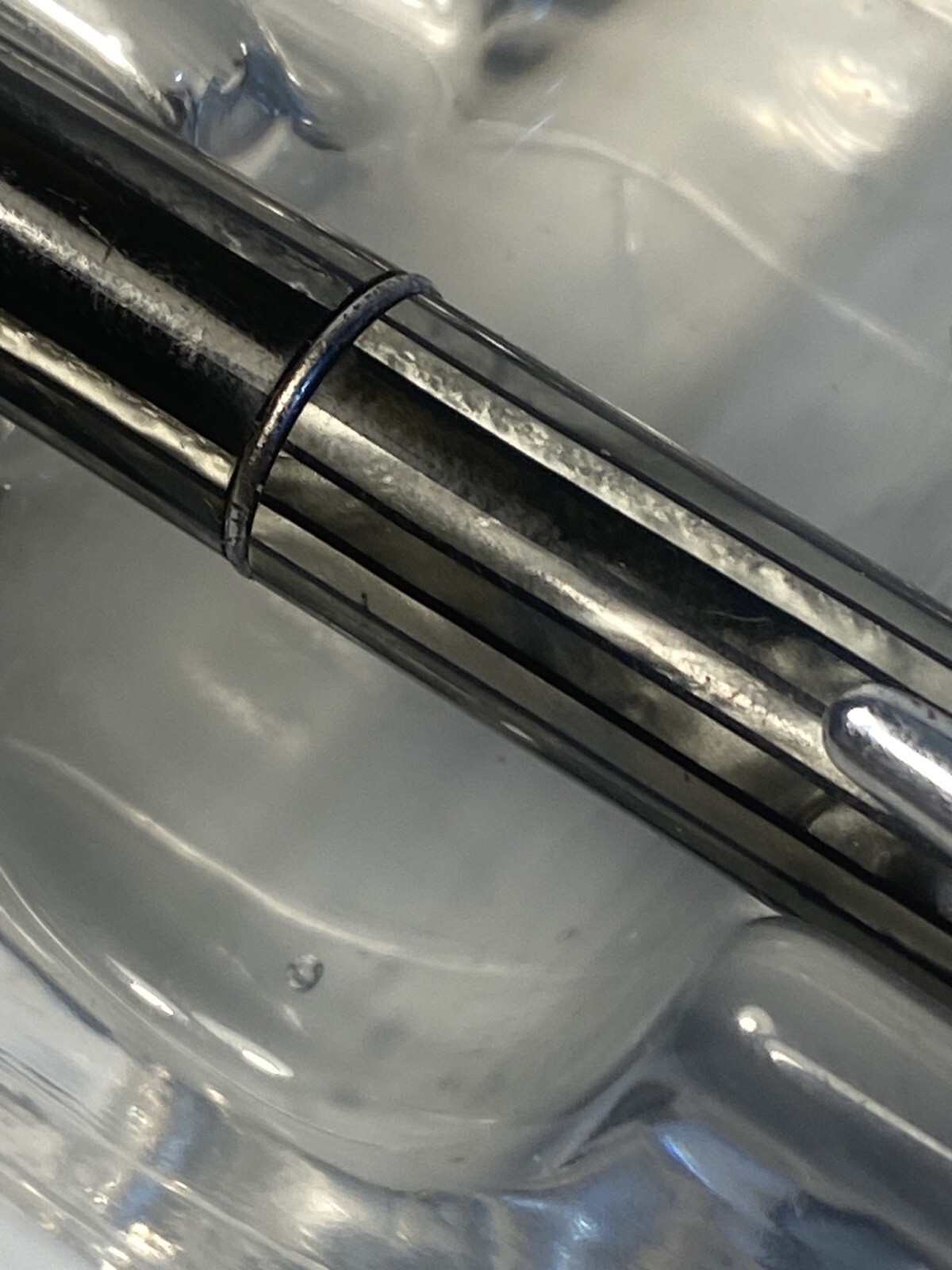 Sheaffer’s 250 Striated Silver Black Celluloid Sheaffer Mechanical Pencil Ribbed