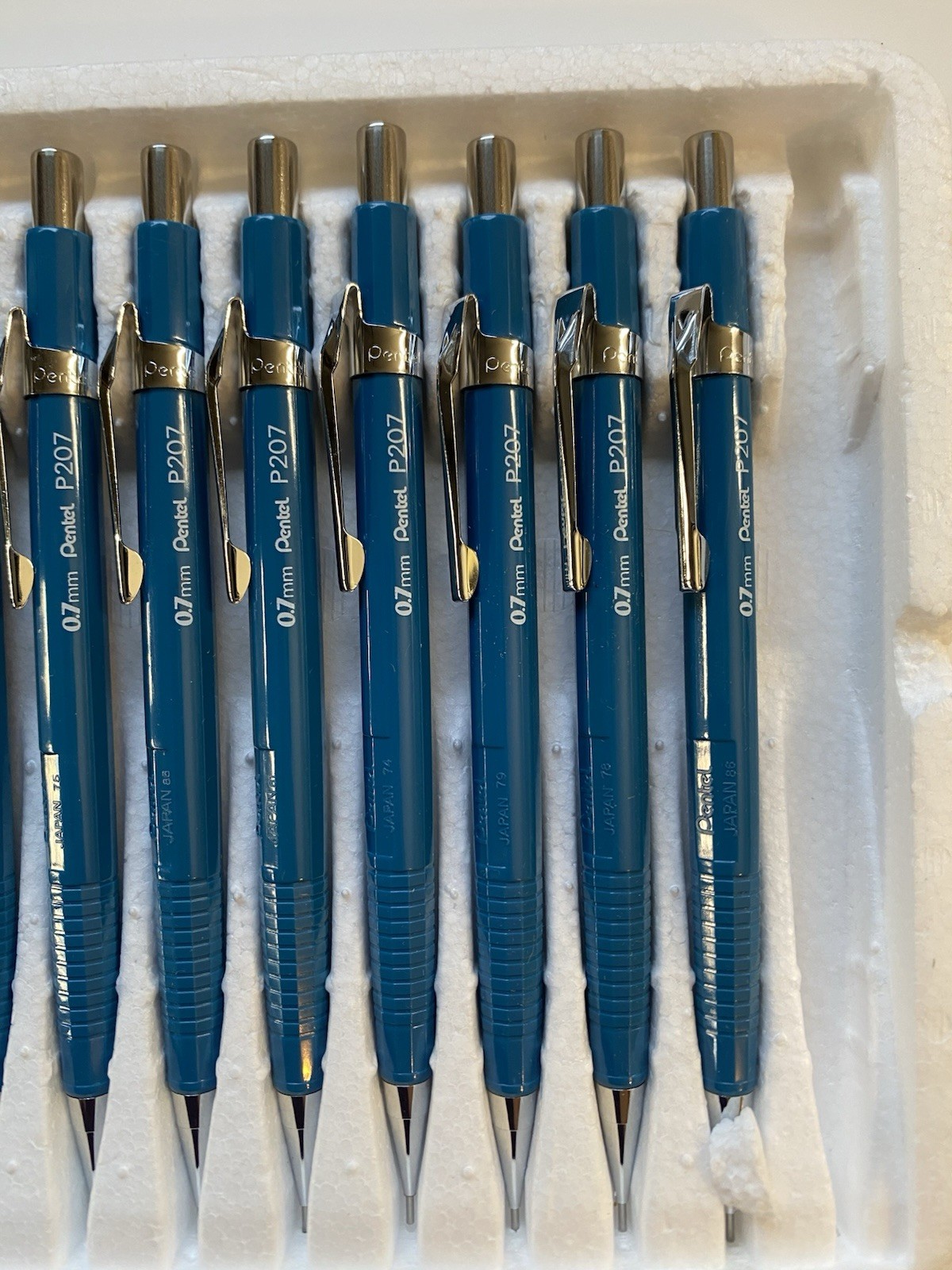NOS Vintage Pentel Automatic Pencils 10-Pack P207 Blue
