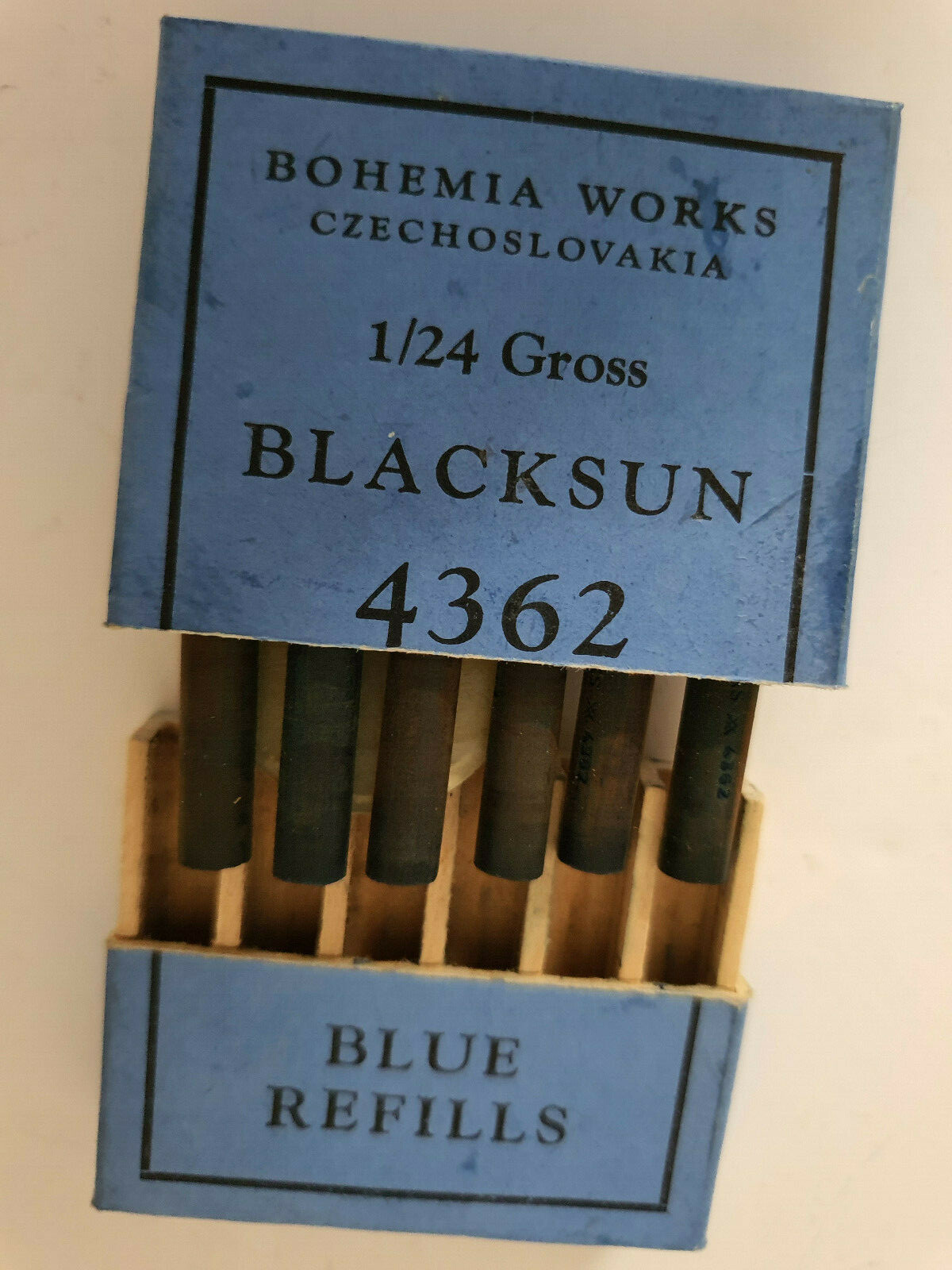 Bohemia Works BLACKSUN Blue Refills 4362, Czechoslovakia, from 1960’s
