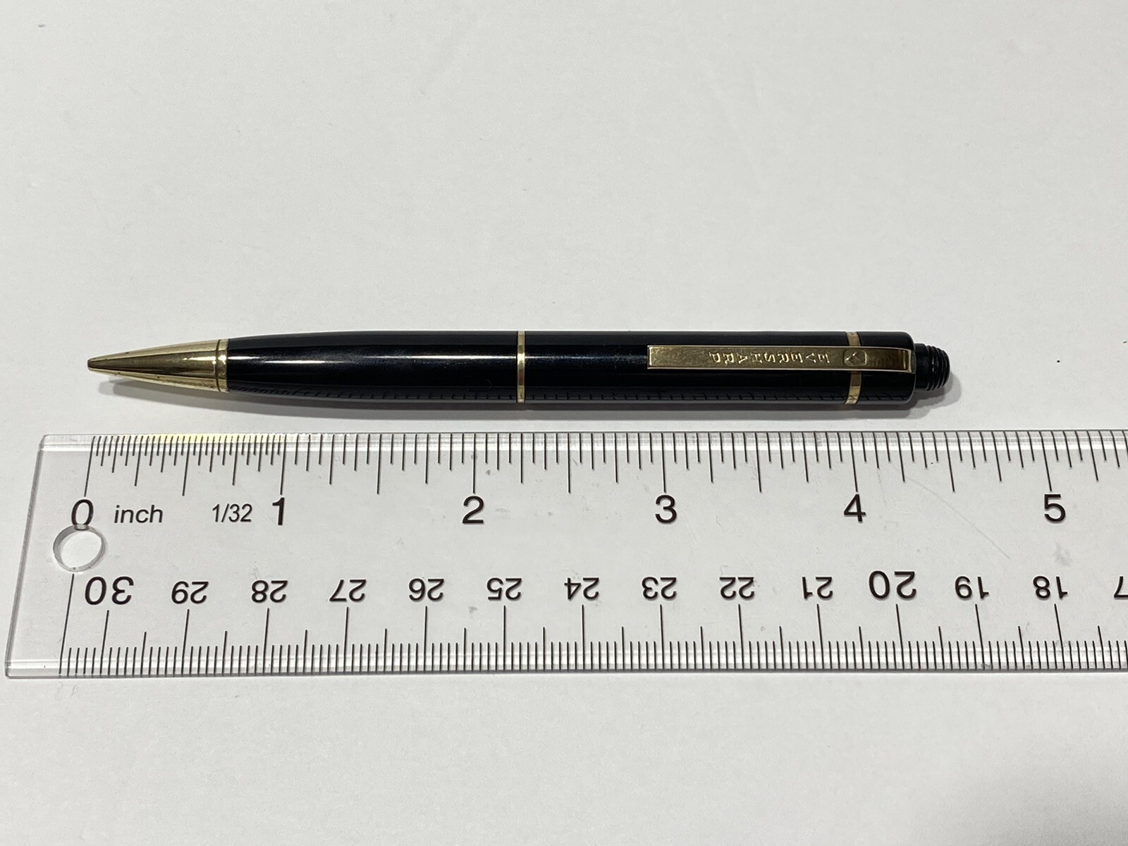 EVERSHARP SKYLINE PAT.BLACK, GOLD FILLED TRIM MECHANICAL PENCIL MADE IN USA