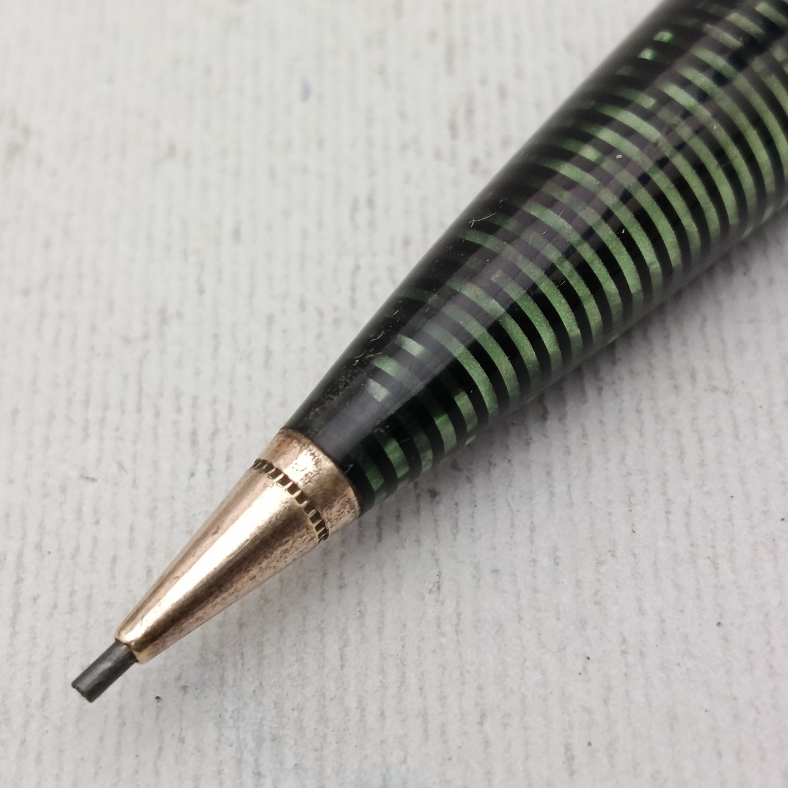Parker Vacumatic Major Mechanical Pencil SOLID 14K Band Canada Emerald Pearl VTG