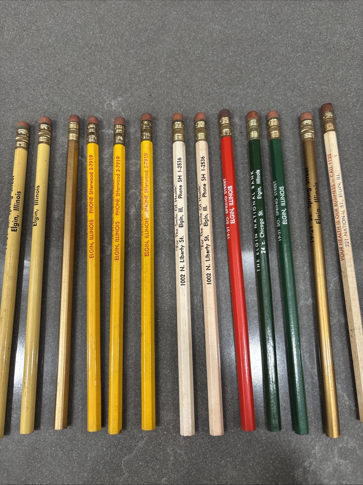 Lot 13 Vintage Advertising Pencils Elgin Illinois Wise Shoe Modern Dairy Morse
