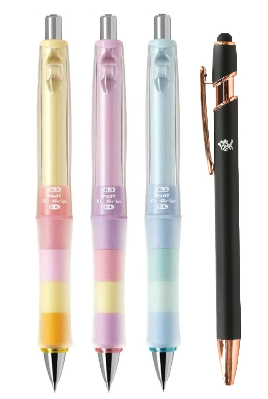 Mechanical Pencil Dr. Grip CL Play Boader 0.3mm Pastel Color Body 3 Packs Wit…