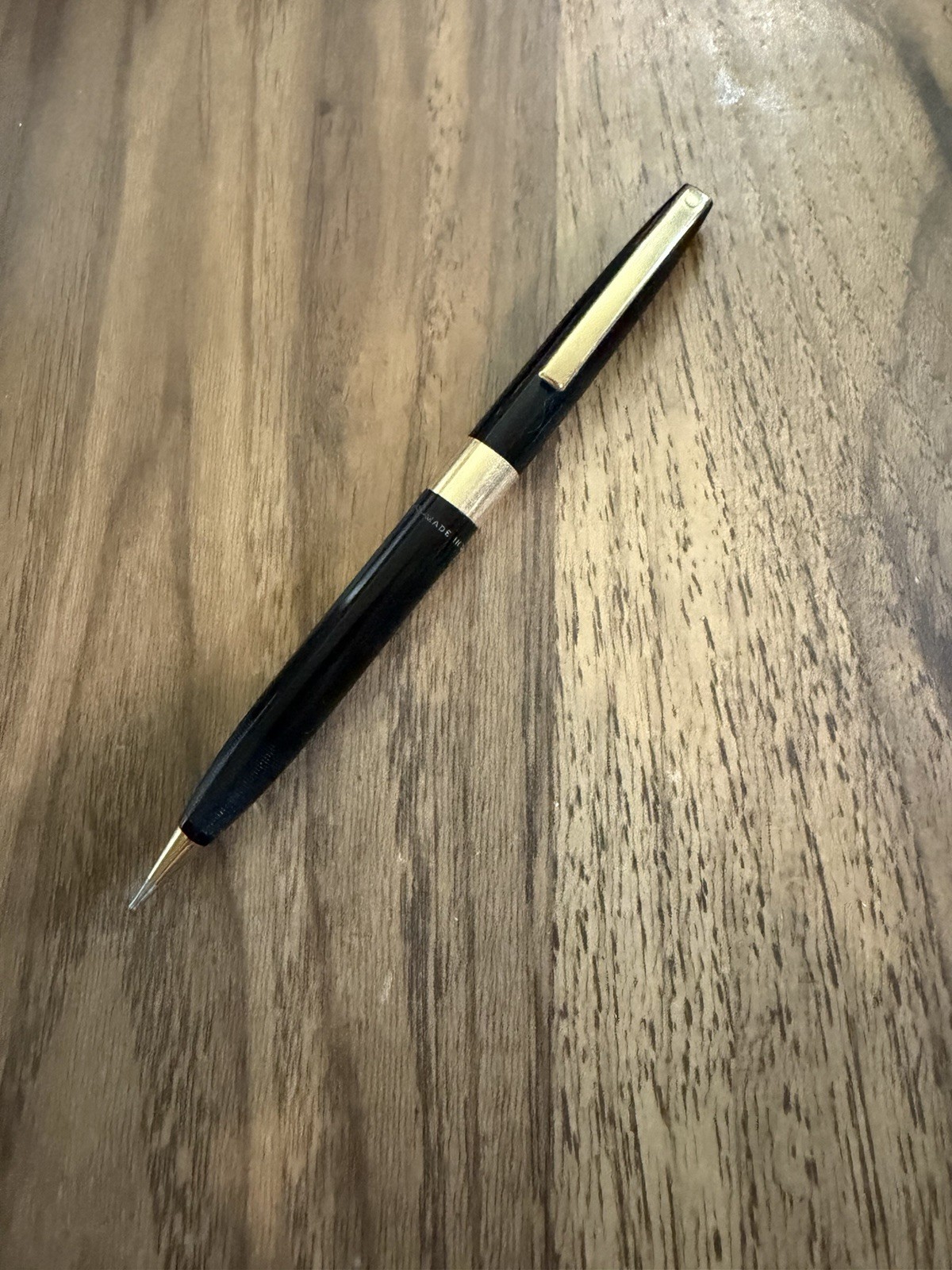 Vintage white dot Sheaffer Mechanical Pencil, Black w/ Gold Trim – Functional