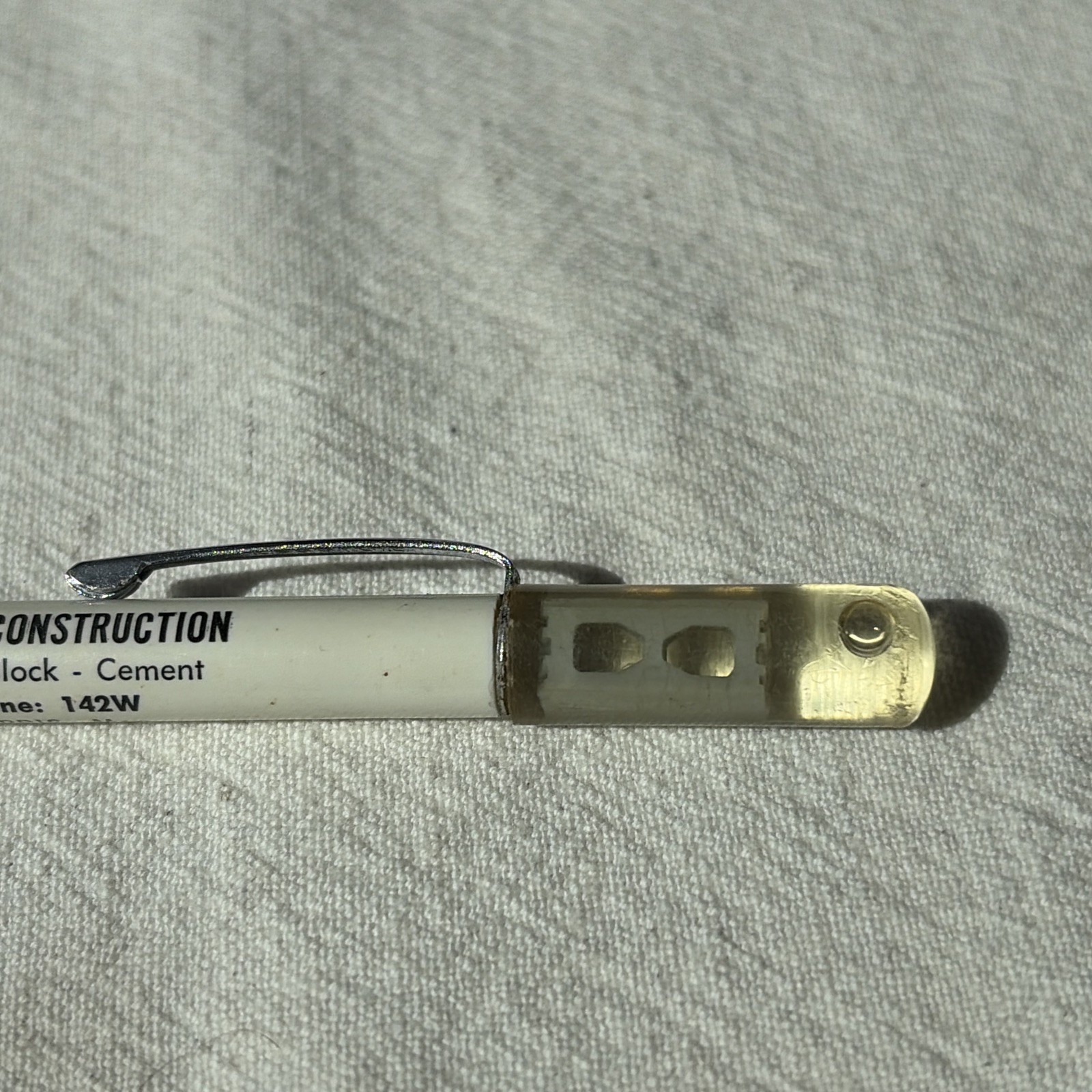 VINTAGE RITEPOINT MECHANICAL PENCIL ADVERTISE : DICK’S CONSTRUCTION FLOATY BLOCK