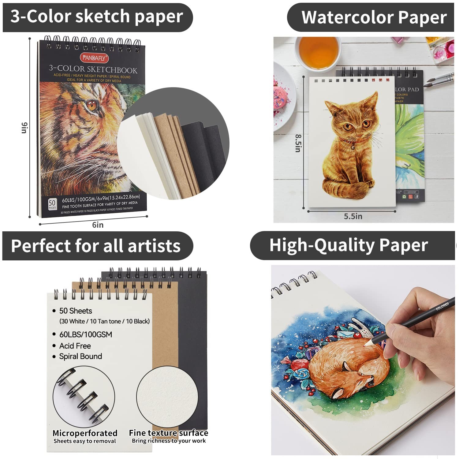 PANDAFLY 80 Drawing Sketching Kit Set – 80 Piece Set, 80 Pack – multicolour