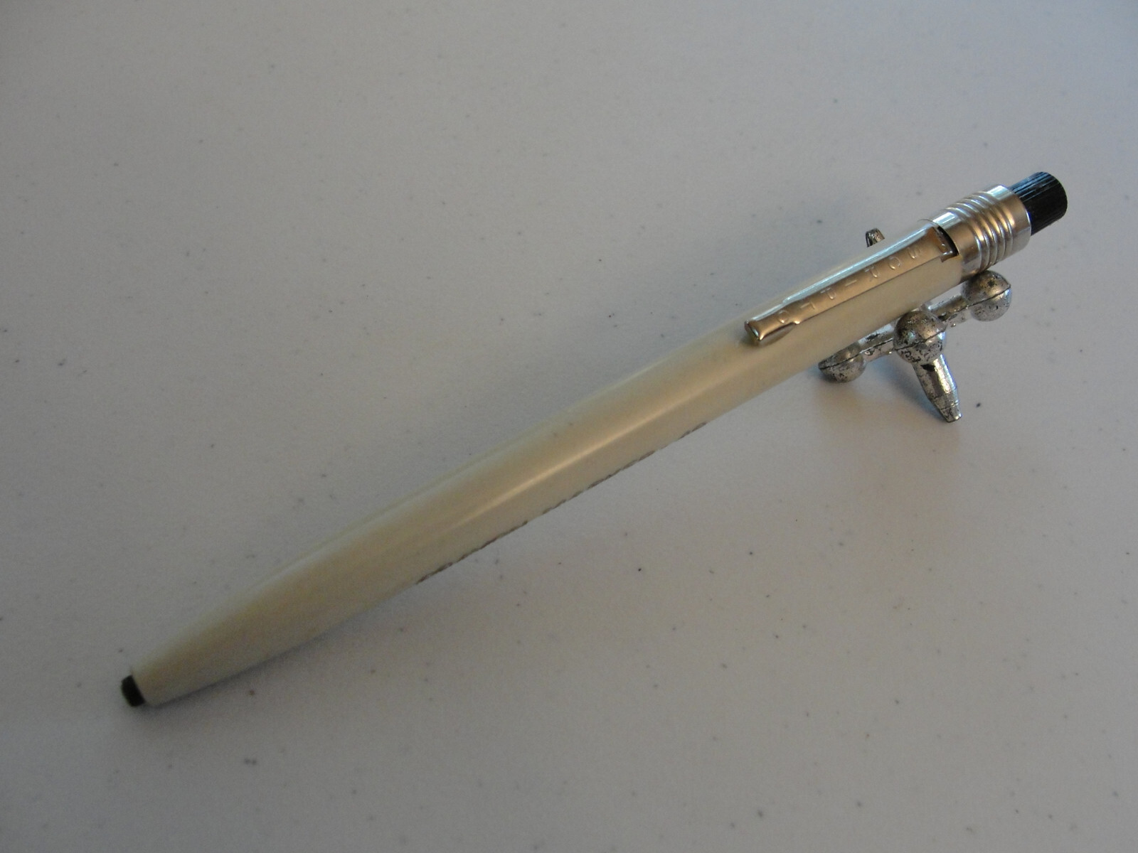 Vintage SCRIPTO #49 White Crayon Marker Black Top