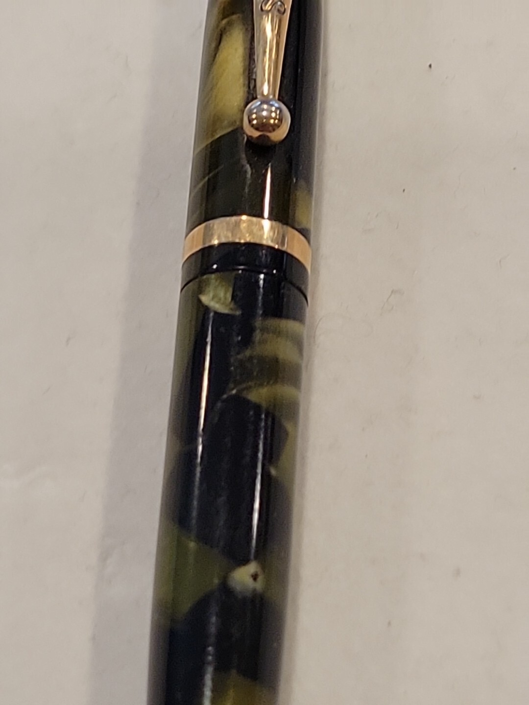 VTG GORGEOUS SHEAFFER OVERSIZE BALANCE PENCIL, BLACK AND GREEN PEARL USA #203