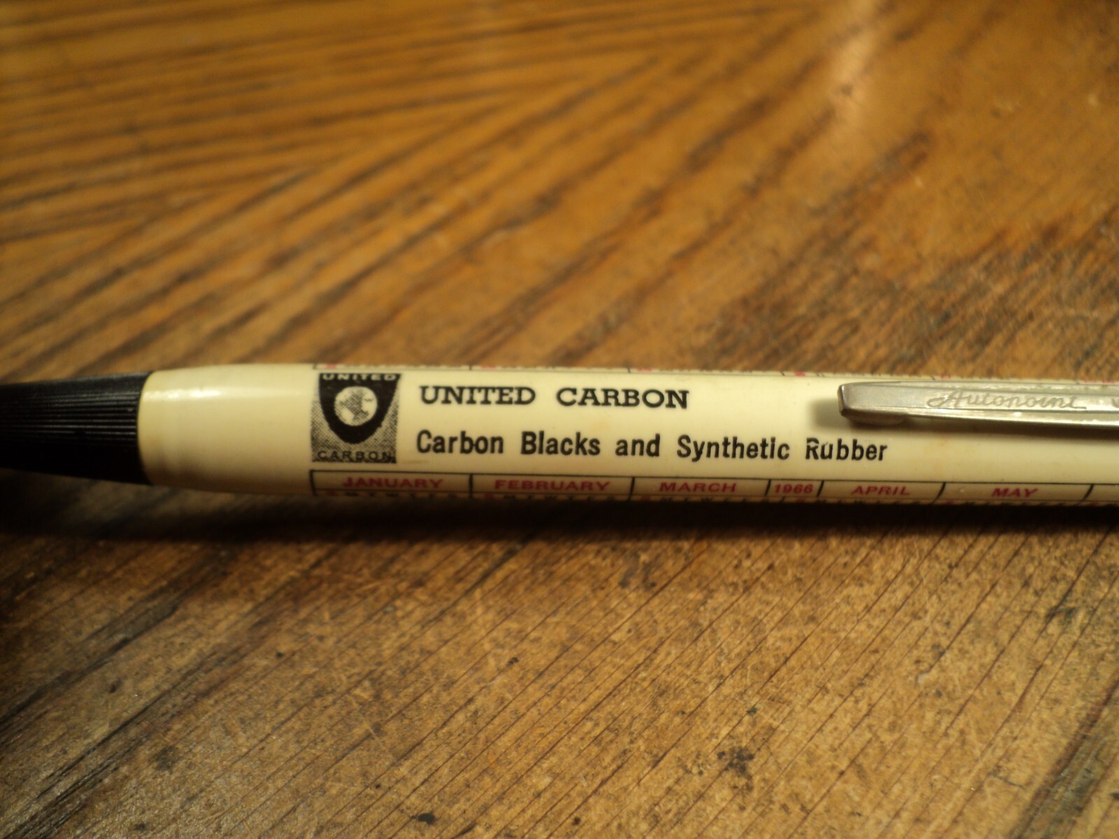 Vintage Autopoint Mechanical Pencil United Carbon 5-9/16″ Long 1966 Calendar