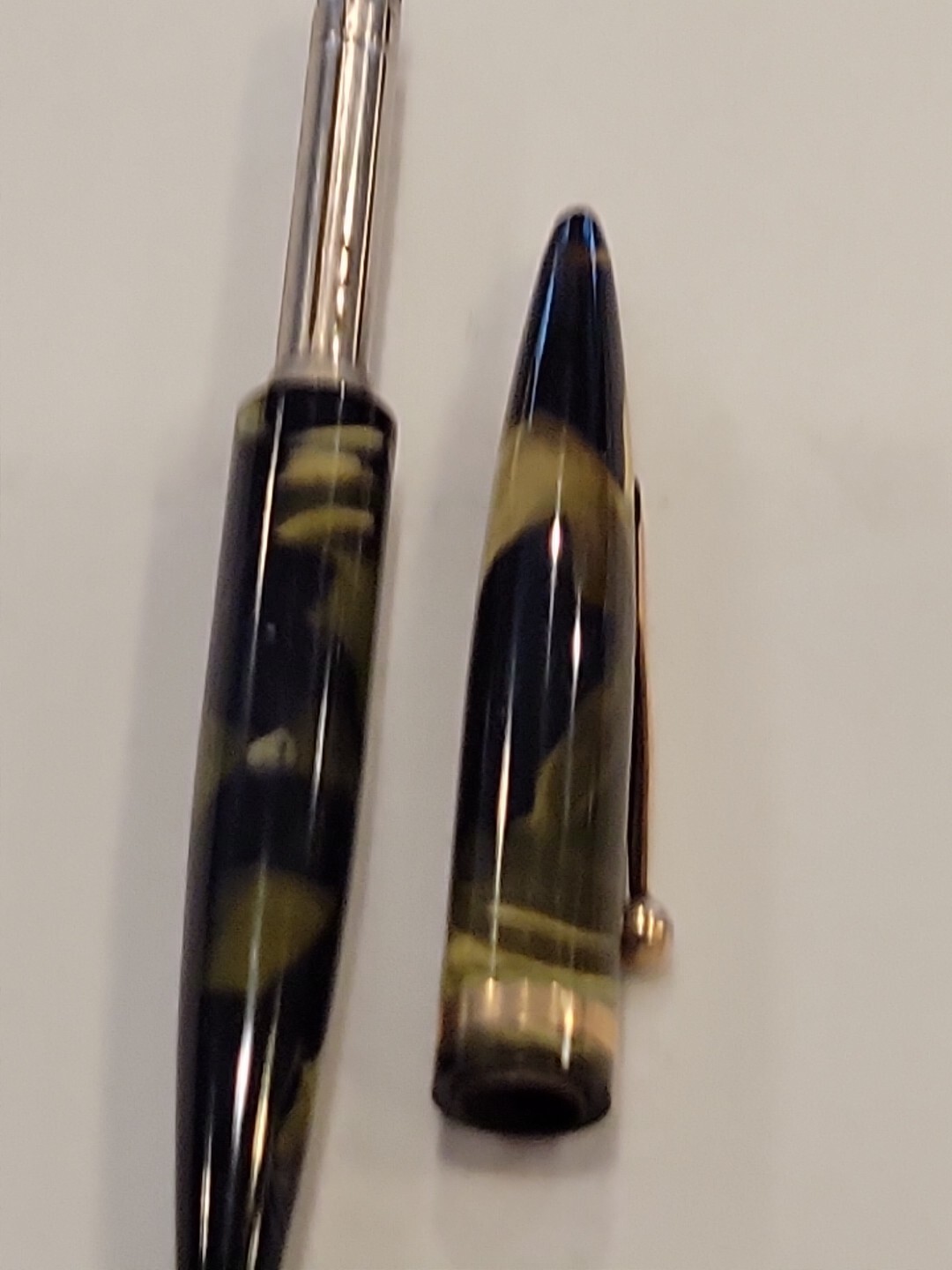VTG GORGEOUS SHEAFFER OVERSIZE BALANCE PENCIL, BLACK AND GREEN PEARL USA #203