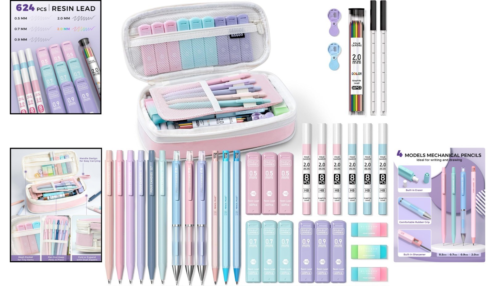 Ultimate 36-Piece Mechanical Pencil Set in Pink | Perfect for Writing & Drawing