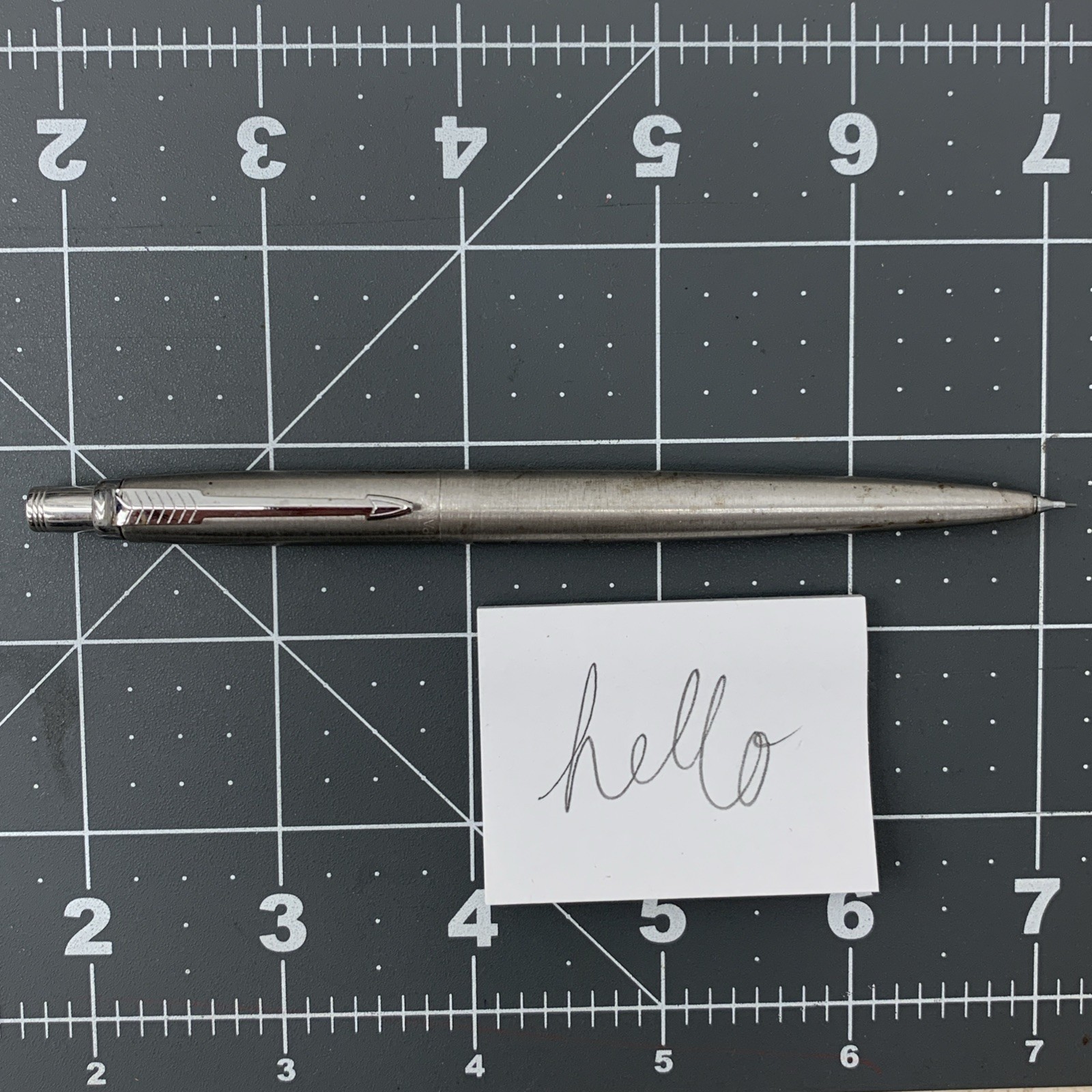 Vintage Parker Mechanical Pencil Silver Brushed Arrow Classic Writing Drawings