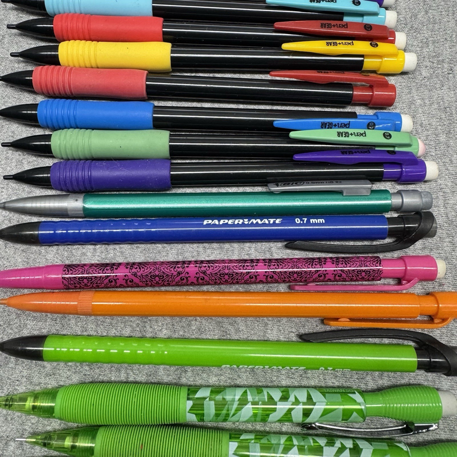 Lot Of 22 Mechanical Pencils 1 Eraser & 7 Lead Packs Pen+gear Paper Mate Bic