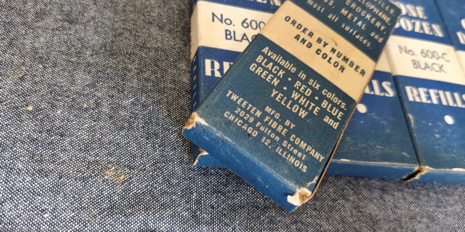 NOS Vintage Tweeten 10 boxes of 12 leads No. 600-C Black Crayon Marking 🇺🇸