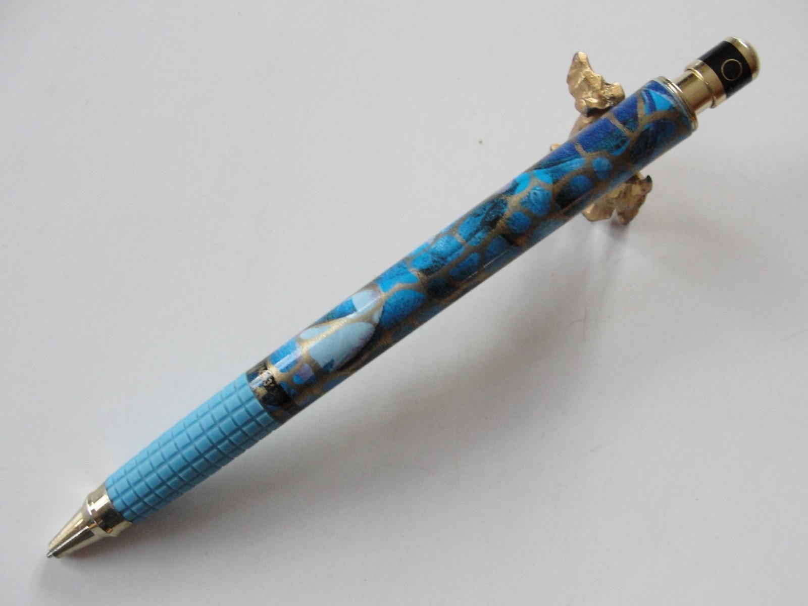 Vintage Micro Noble Blue Gold Trim 0.7 mm Mechanical Pencil