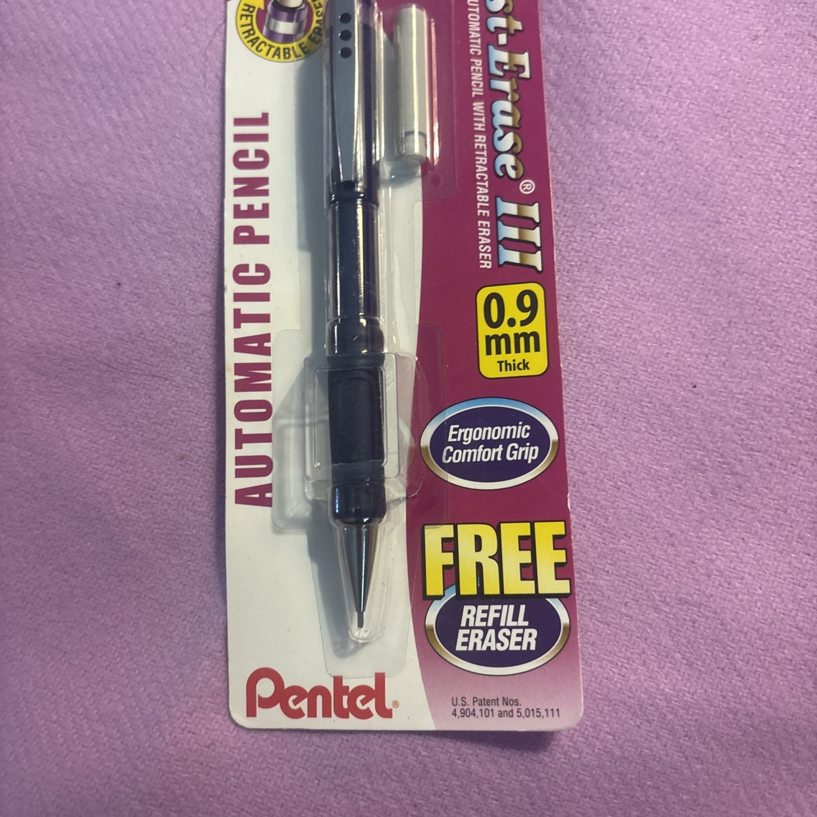 Pentel Twist-Erase III Refillable Mechanical Pencil with Jumbo Eraser 0.9mm New