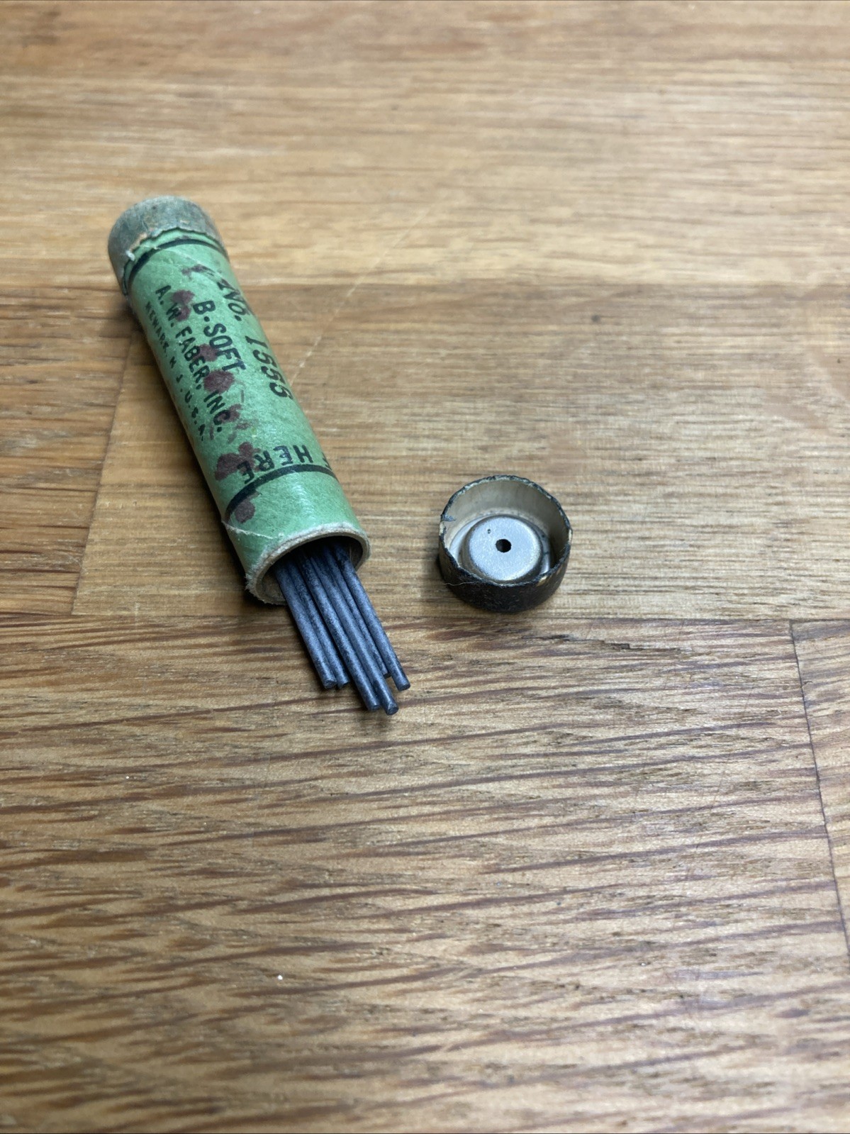 Vintage A. W. FABER Columbus Mechanical Pencil Lead B Soft Black Thin Diameter