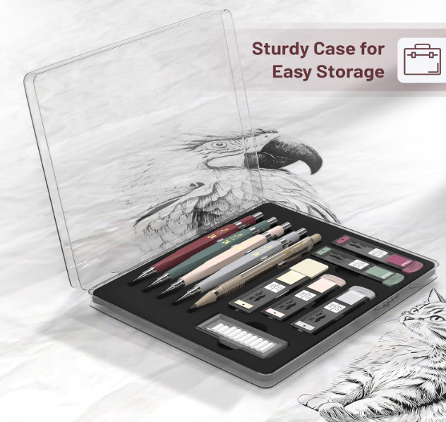 Mr. Pen- Art Mechanical Pencil Set, 5 Sizes (0.3, 0.5, 0.7, 0.9, 2.0mm) | 5 HB L